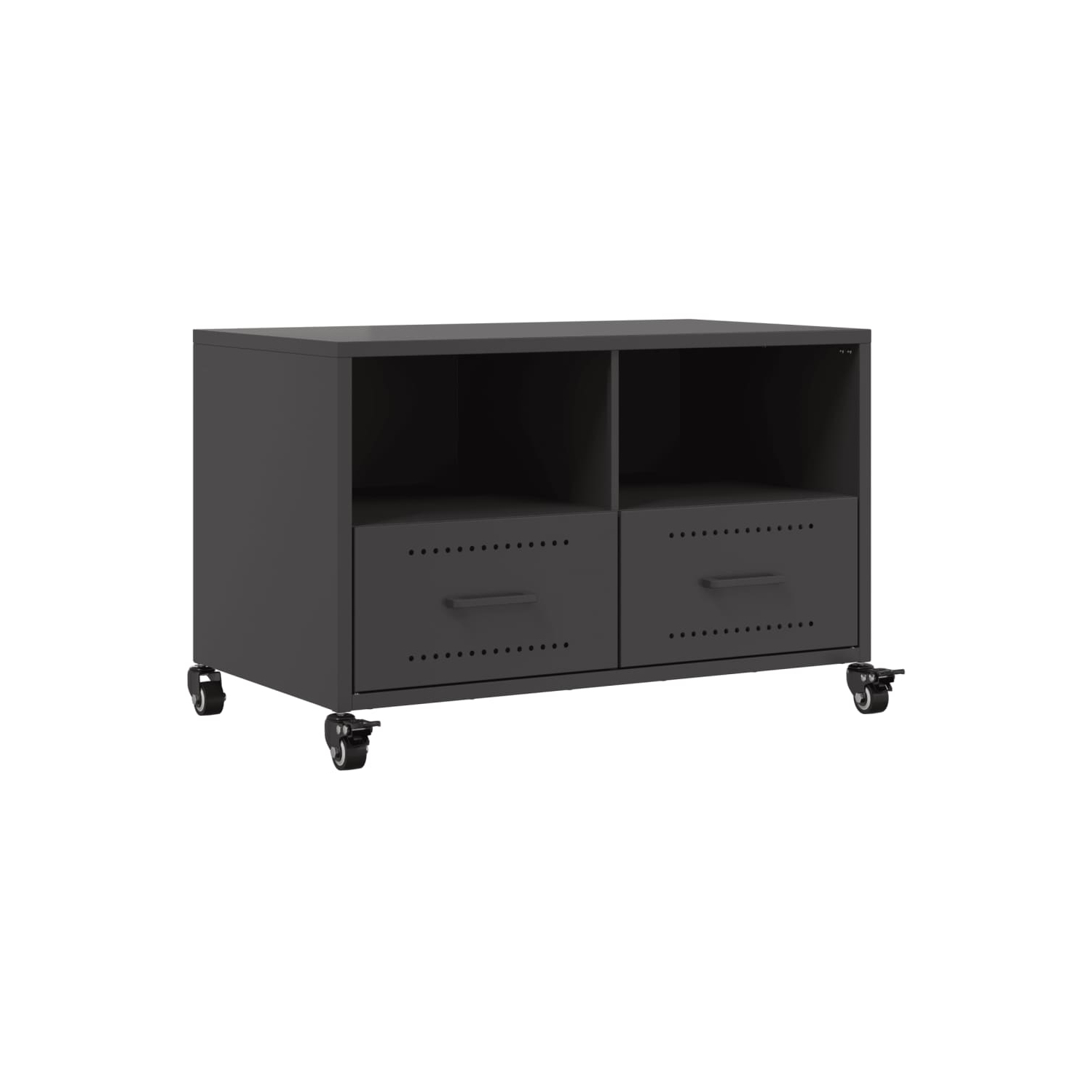 vidaXL TV Cabinet Black 68x39x43.5 cm Steel