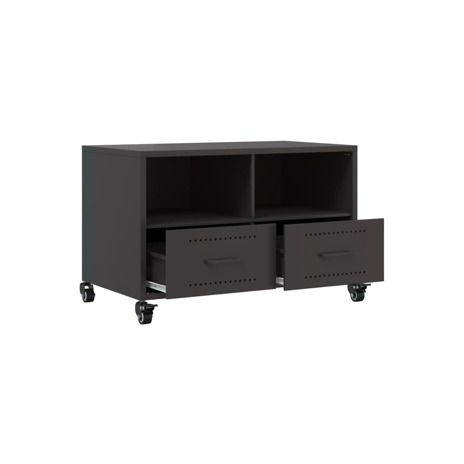 vidaXL TV Cabinet Black 68x39x43.5 cm Steel