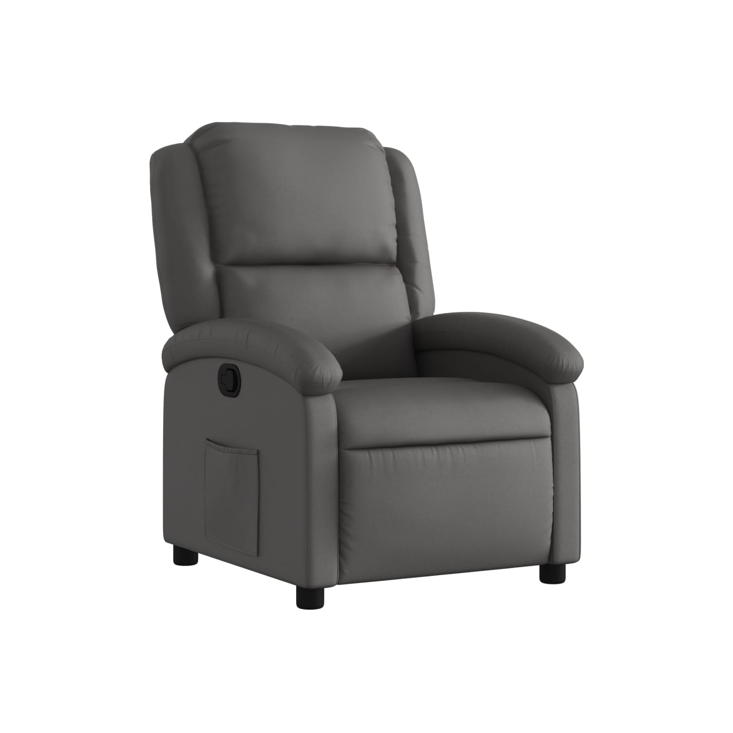 Fauteuil inclinable vidaXL en cuir véritable gris