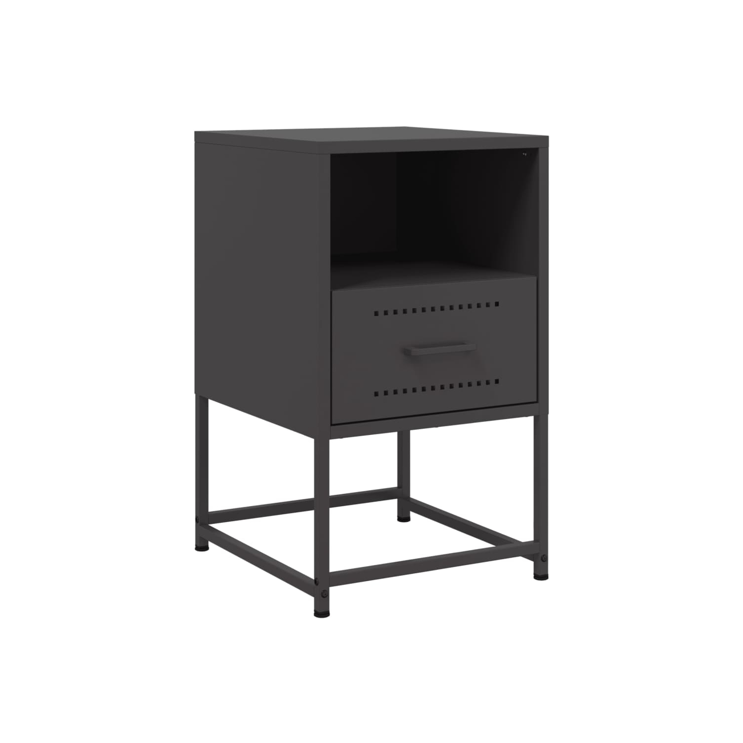 VidaXL Armoires de chevet 2 pièces Noir 36x39x60.5&nbsp;cm Acier