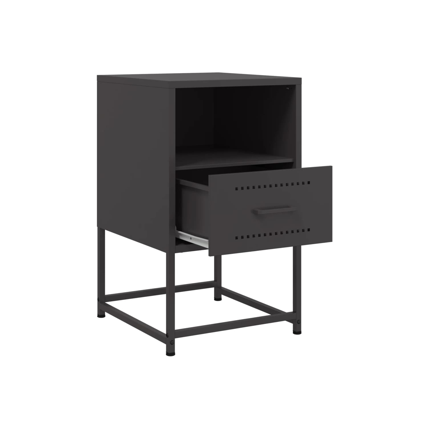 VidaXL Armoires de chevet 2 pièces Noir 36x39x60.5&nbsp;cm Acier