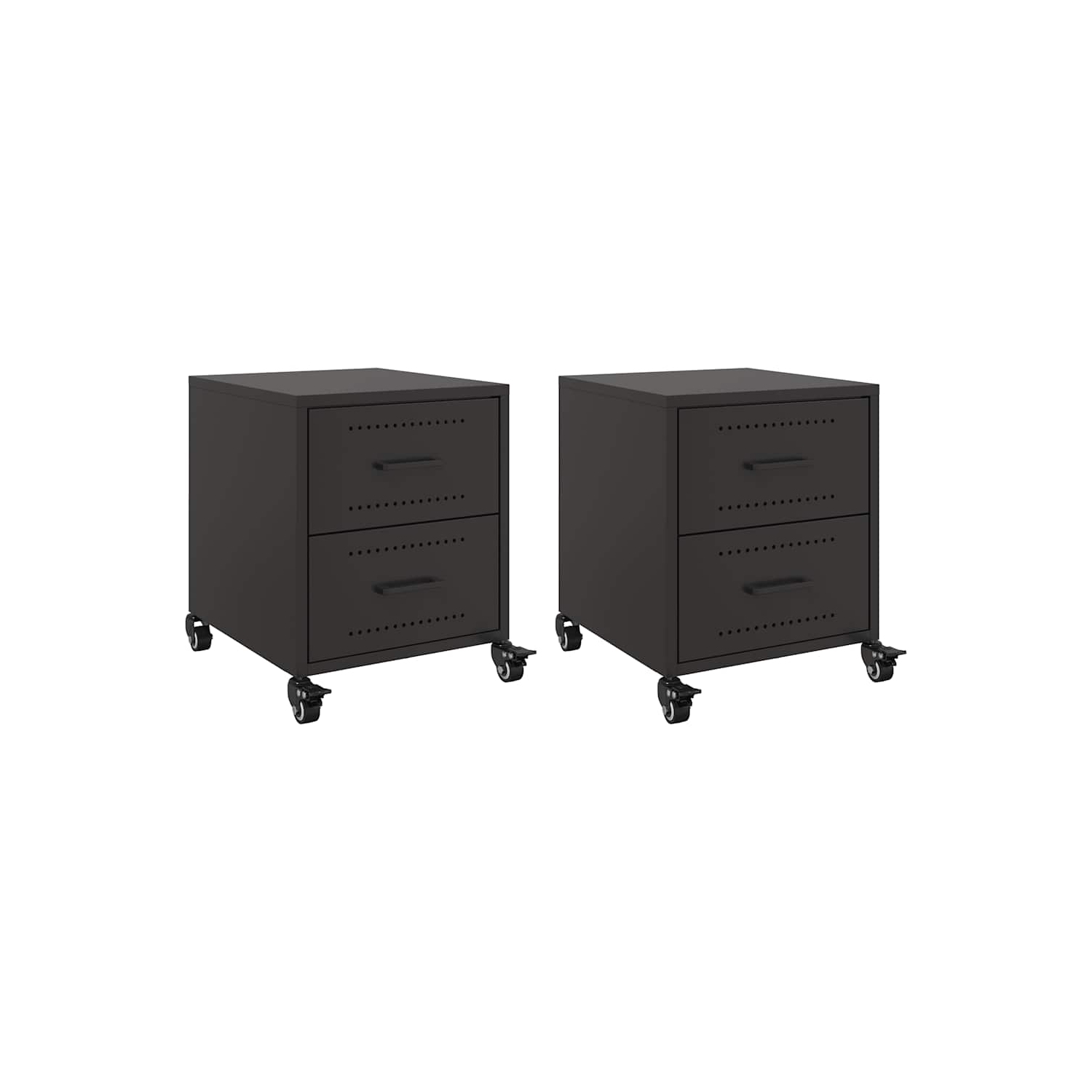 Armoires vidaXL 2 pièces Noir 36x39x43.5&nbsp;cm Acier