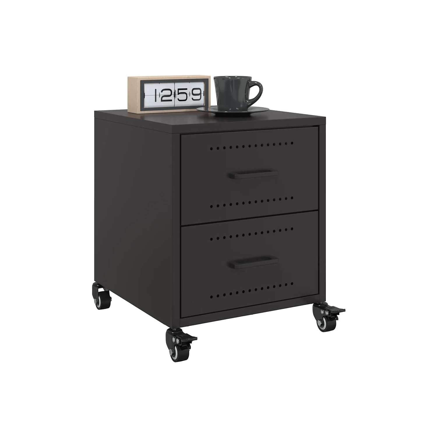 Armoires vidaXL 2 pièces Noir 36x39x43.5&nbsp;cm Acier