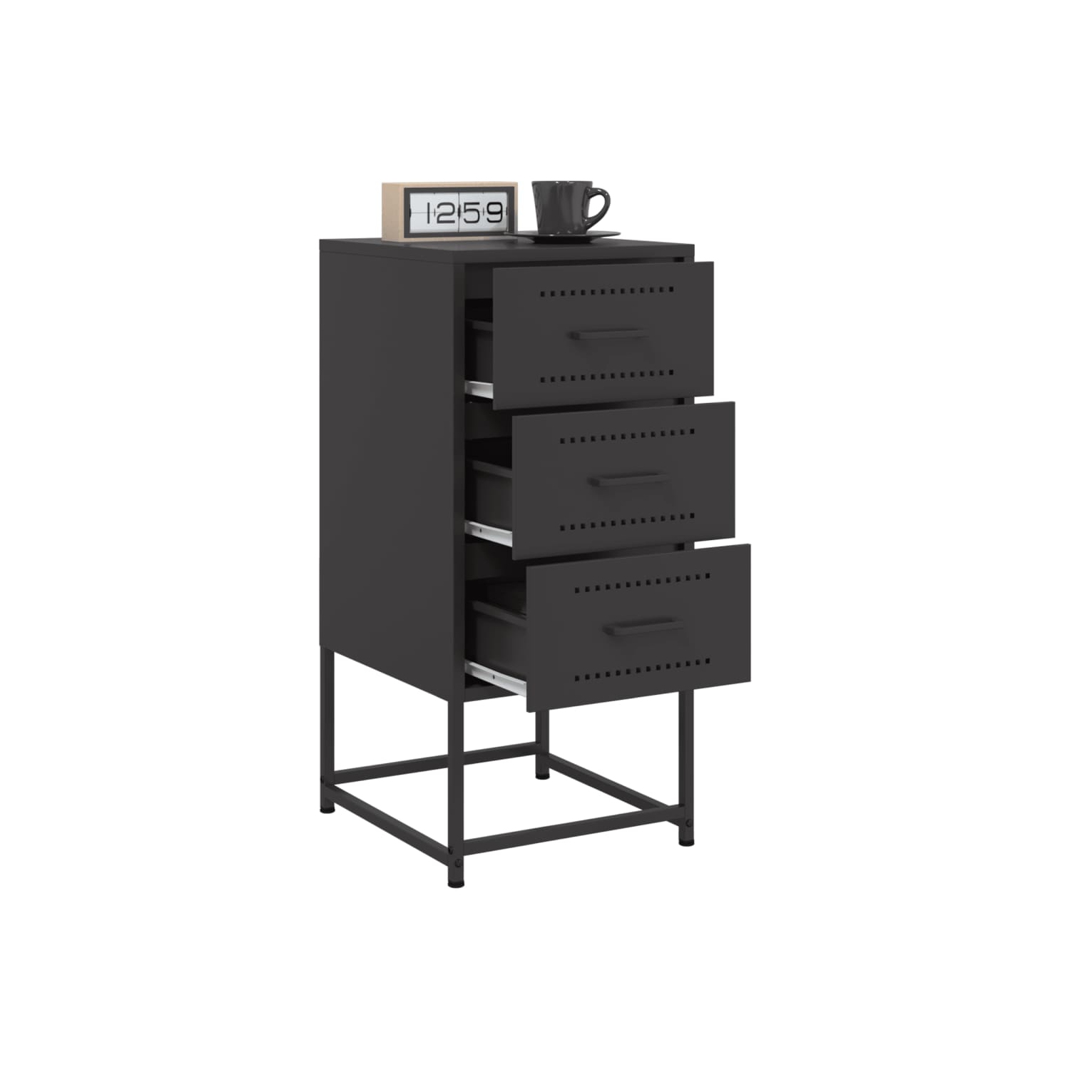 Armoire de chevet vidaXL en acier 36 x 39 x 78&nbsp;cm noir
