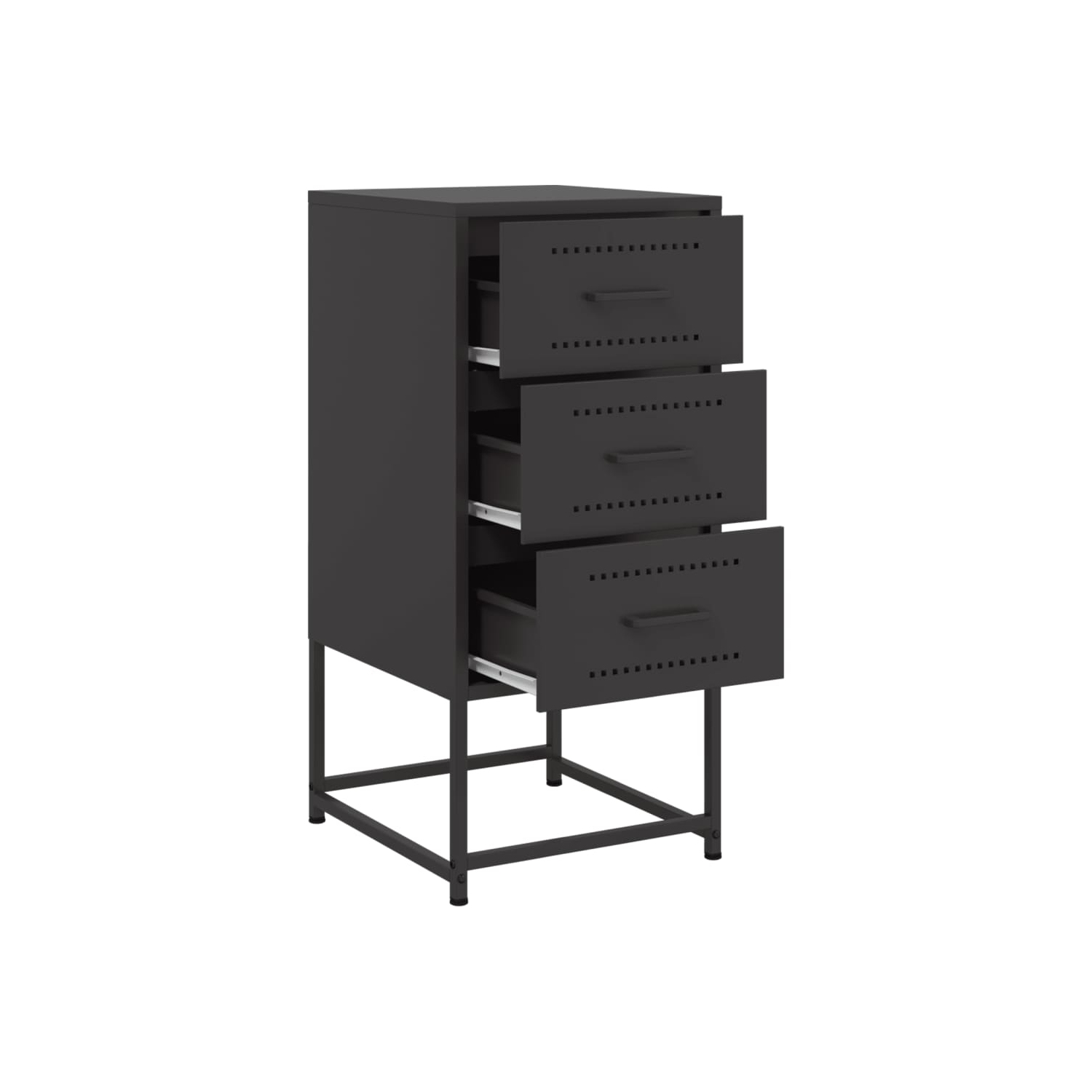 Armoires de chevet vidaXL 2 pièces en acier 36 x 39 x 78&nbsp;cm noir