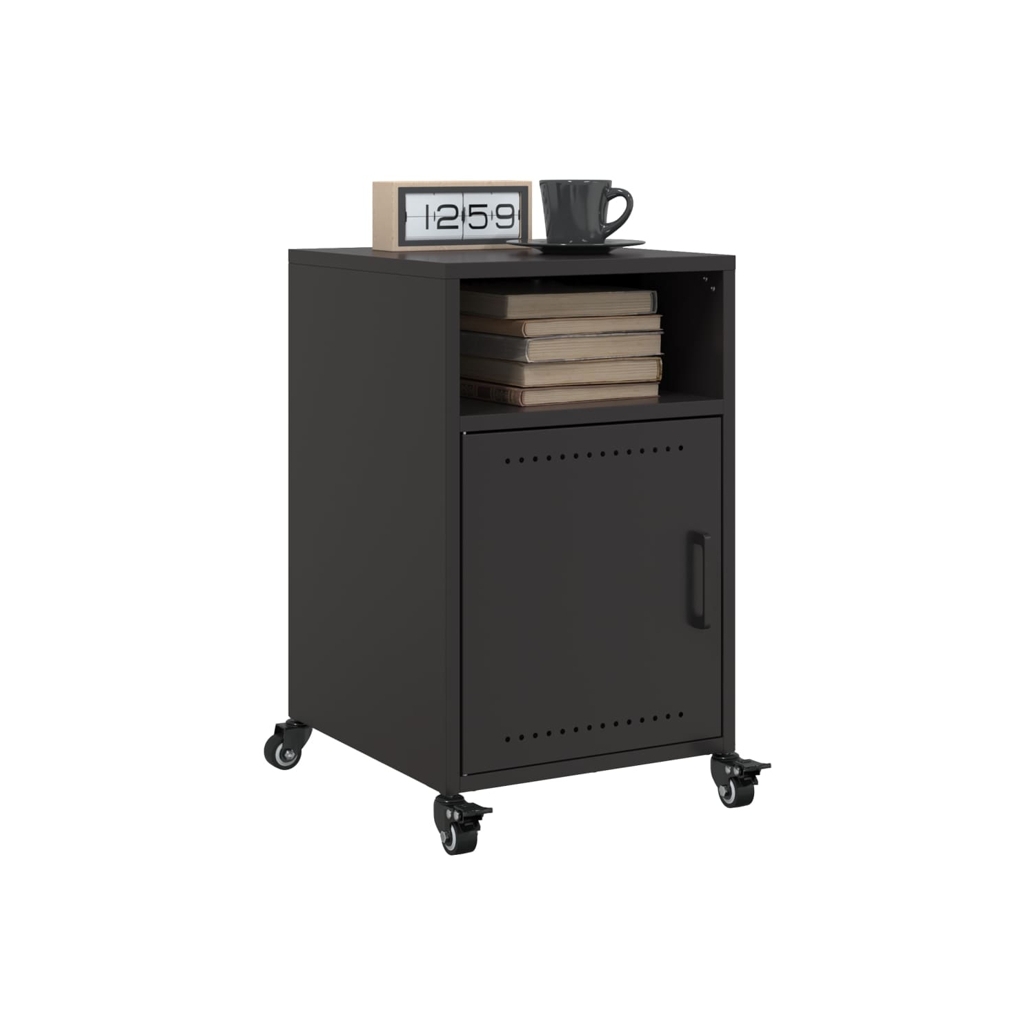 Armoires de chevet vidaXL 2 pièces en acier 36 x 39 x 59&nbsp;cm noir