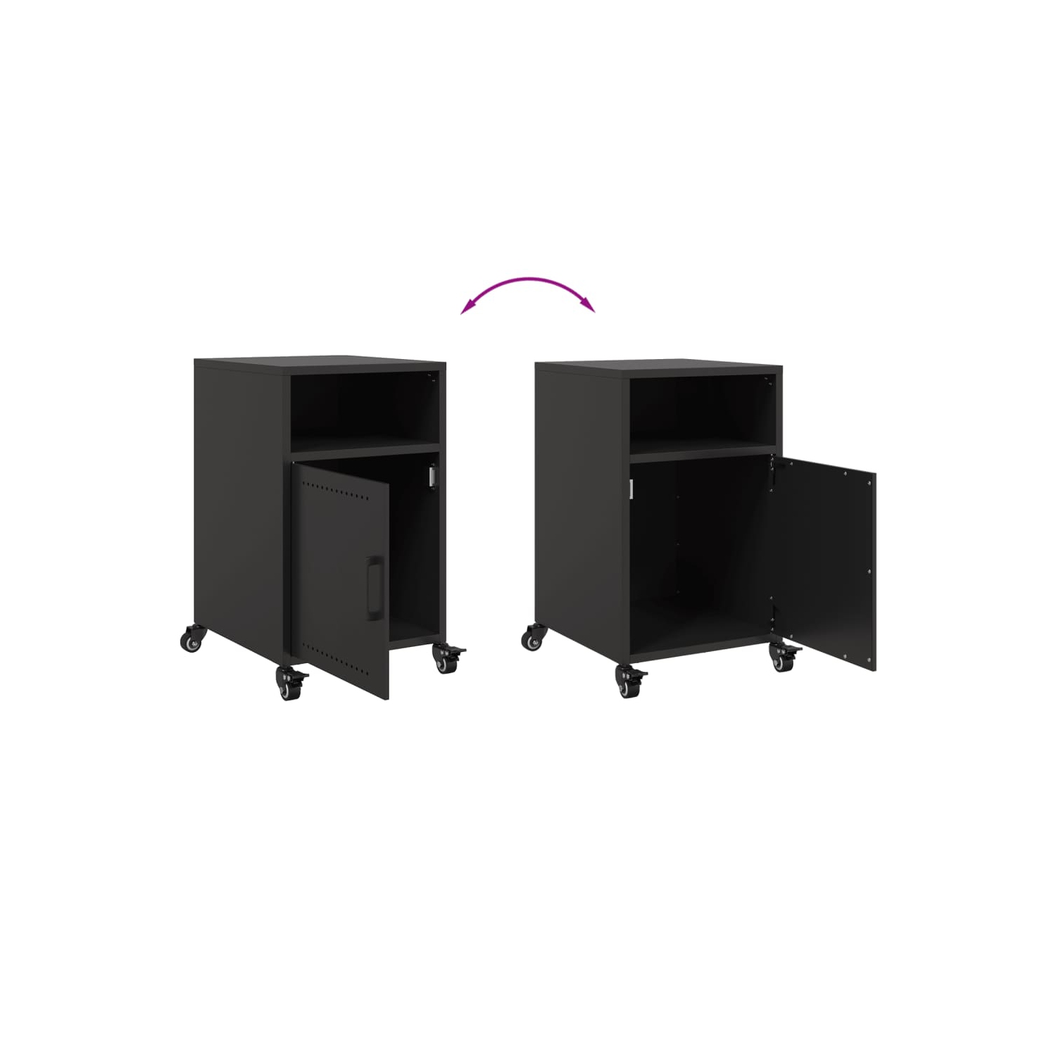 Armoires de chevet vidaXL 2 pièces en acier 36 x 39 x 59&nbsp;cm noir