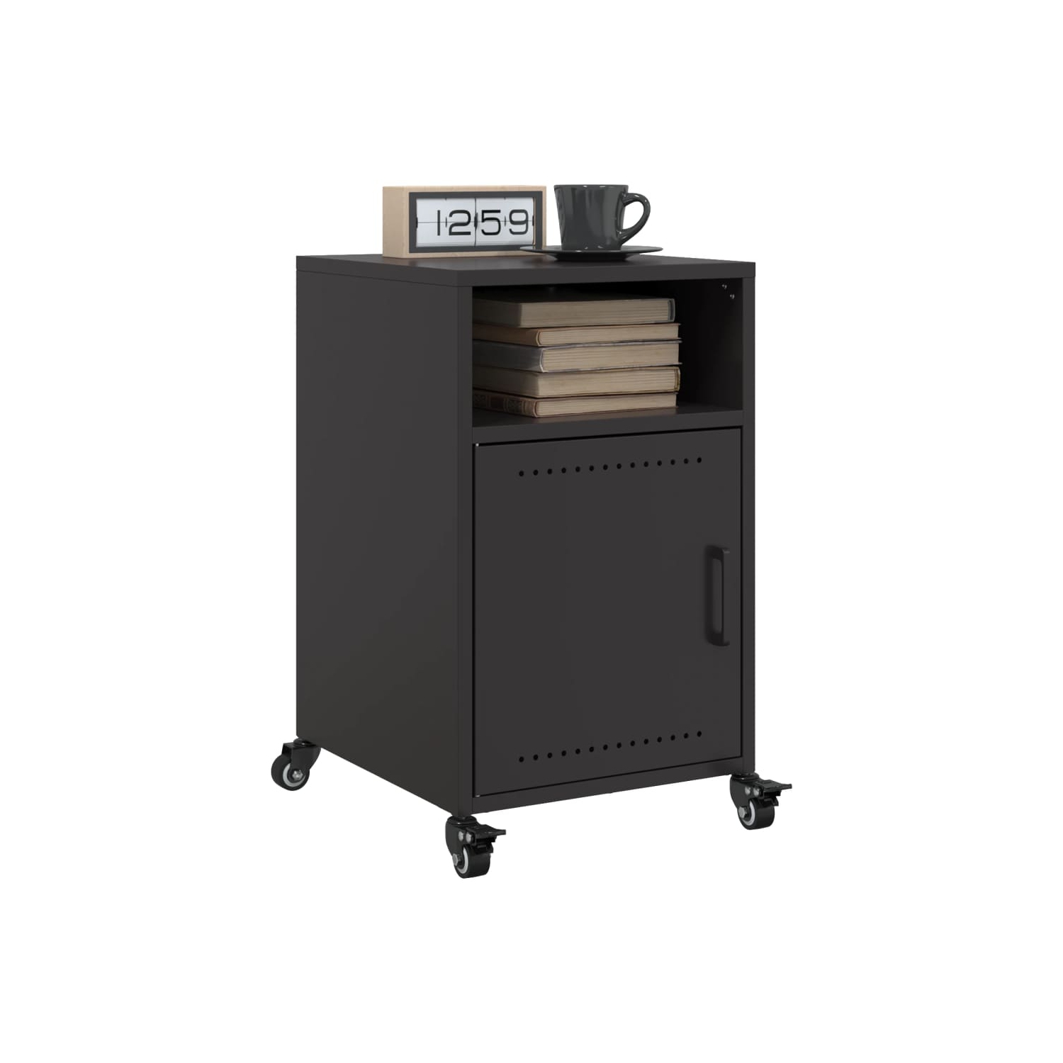 Armoire de chevet vidaXL en acier 36 x 39 x 59&nbsp;cm noir