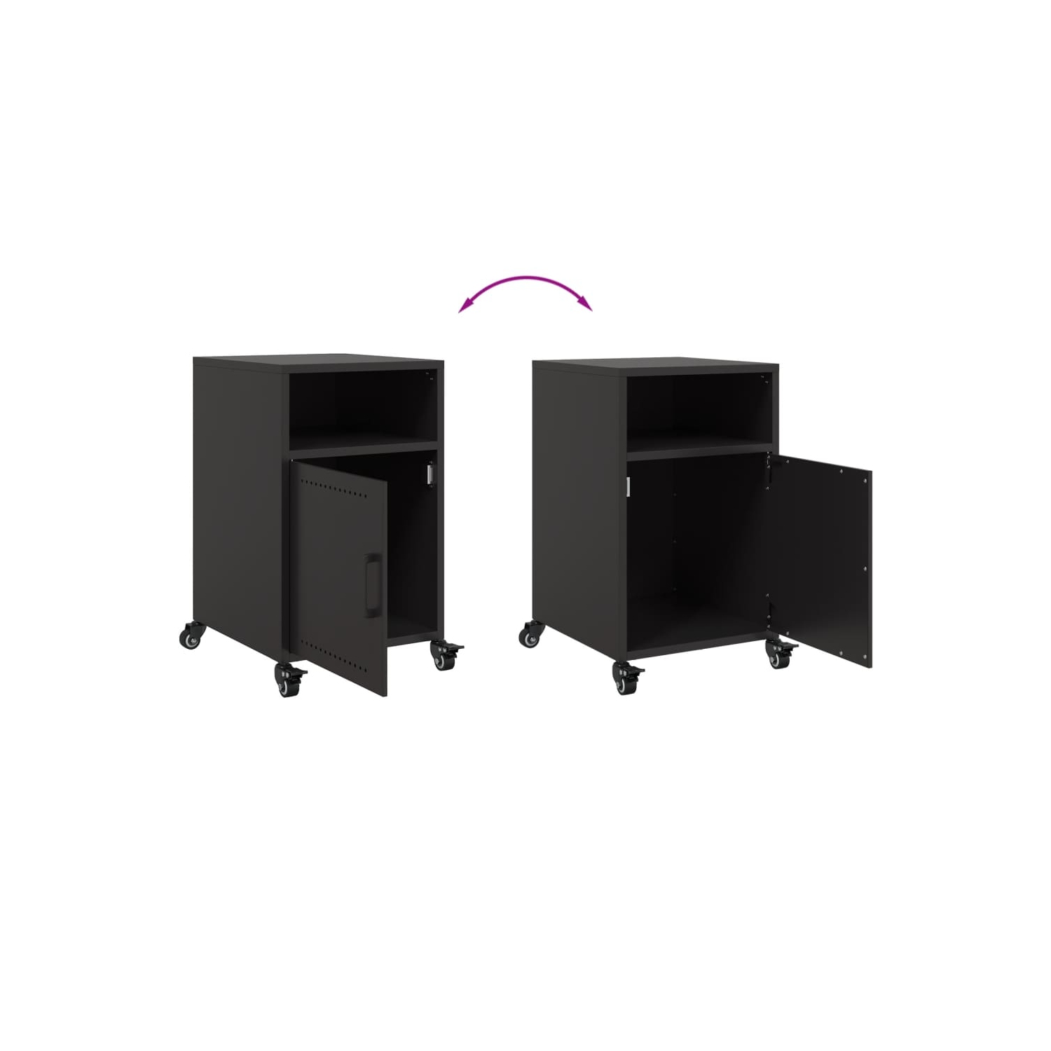 Armoire de chevet vidaXL en acier 36 x 39 x 59&nbsp;cm noir