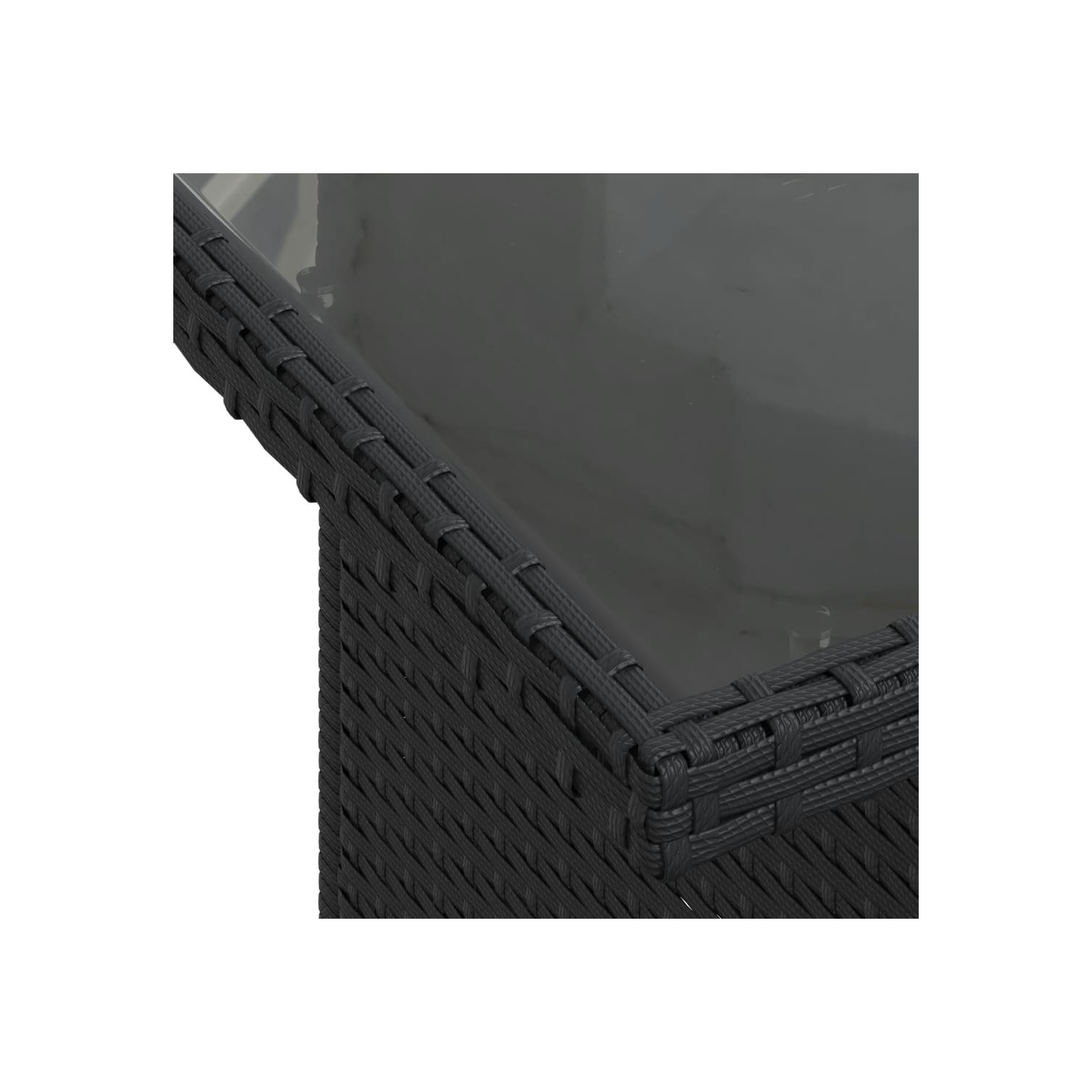 Ensemble de 7 pièces avec canapé de jardin et coussins en rotin de polyester noir VidaXL