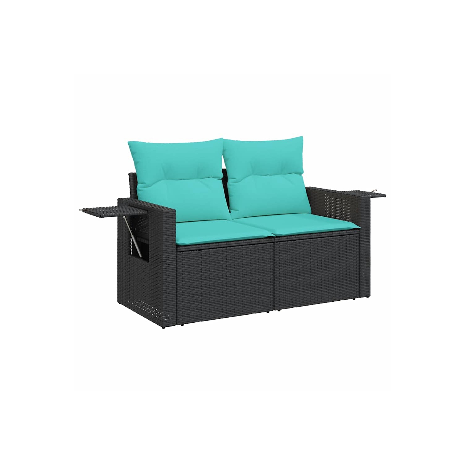 Ensemble de 7 pièces avec divan de jardin et coussins en poly/rotin d'acacia brun VidaXL