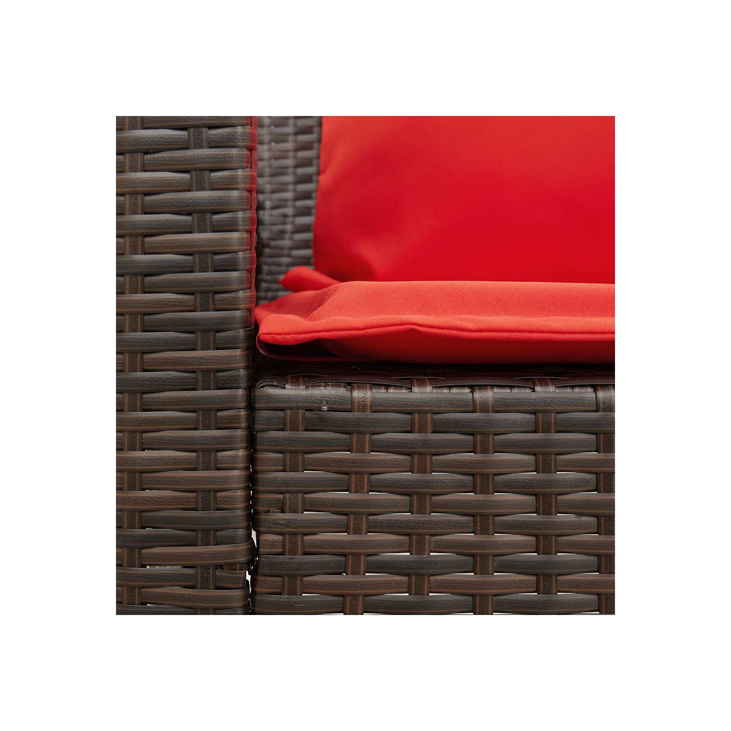 Divan de jardin vidaXL avec coussins en rotin de polyester brun