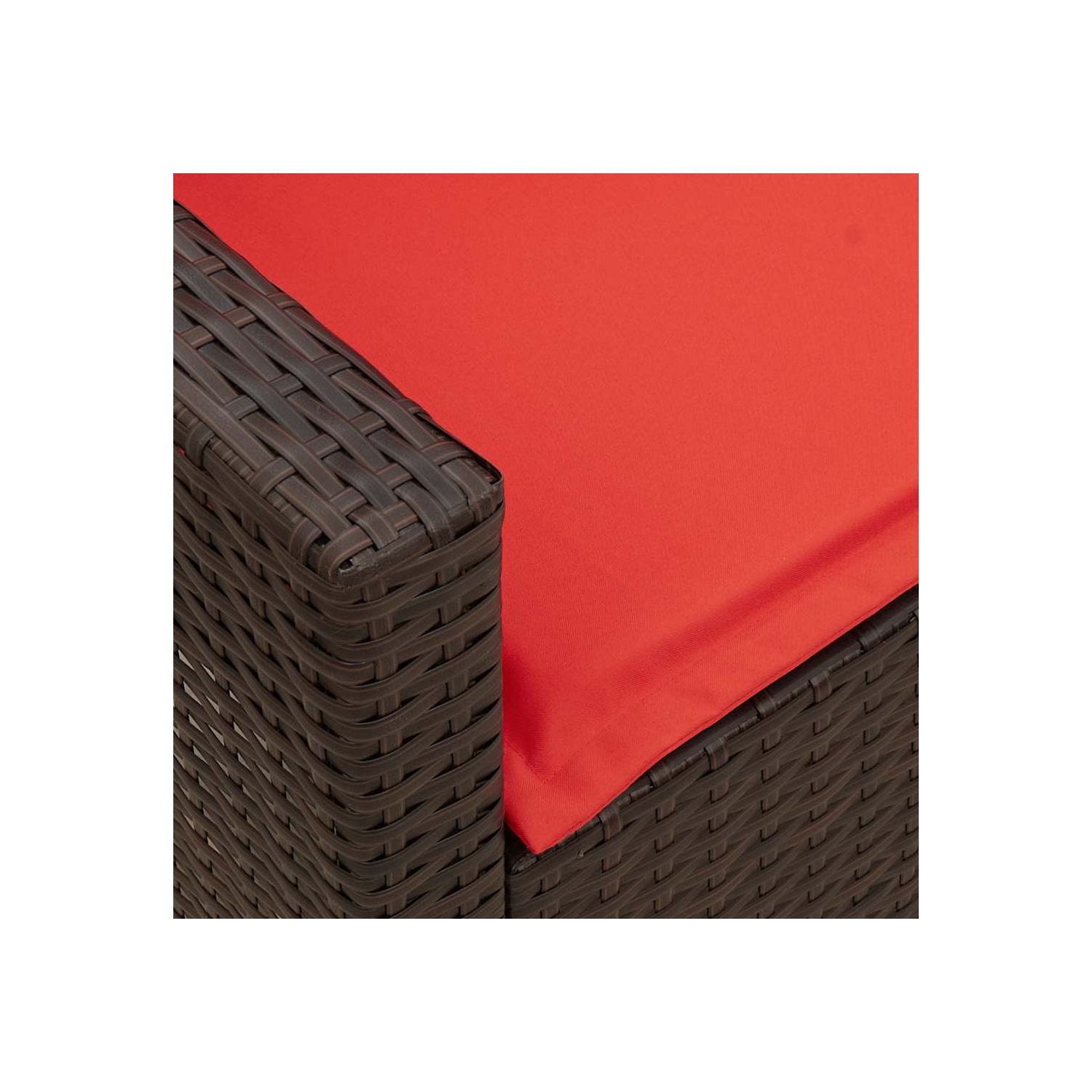 Divan de jardin vidaXL avec coussins en rotin de polyester brun
