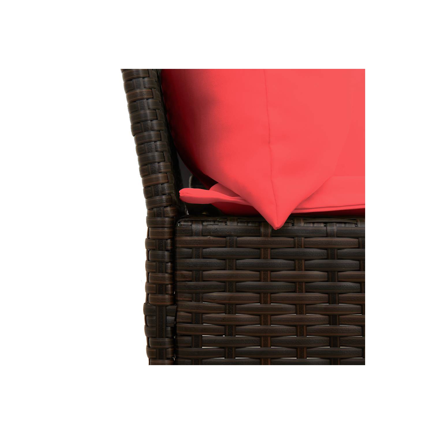 Divan de jardin vidaXL avec coussins en rotin de polyester brun