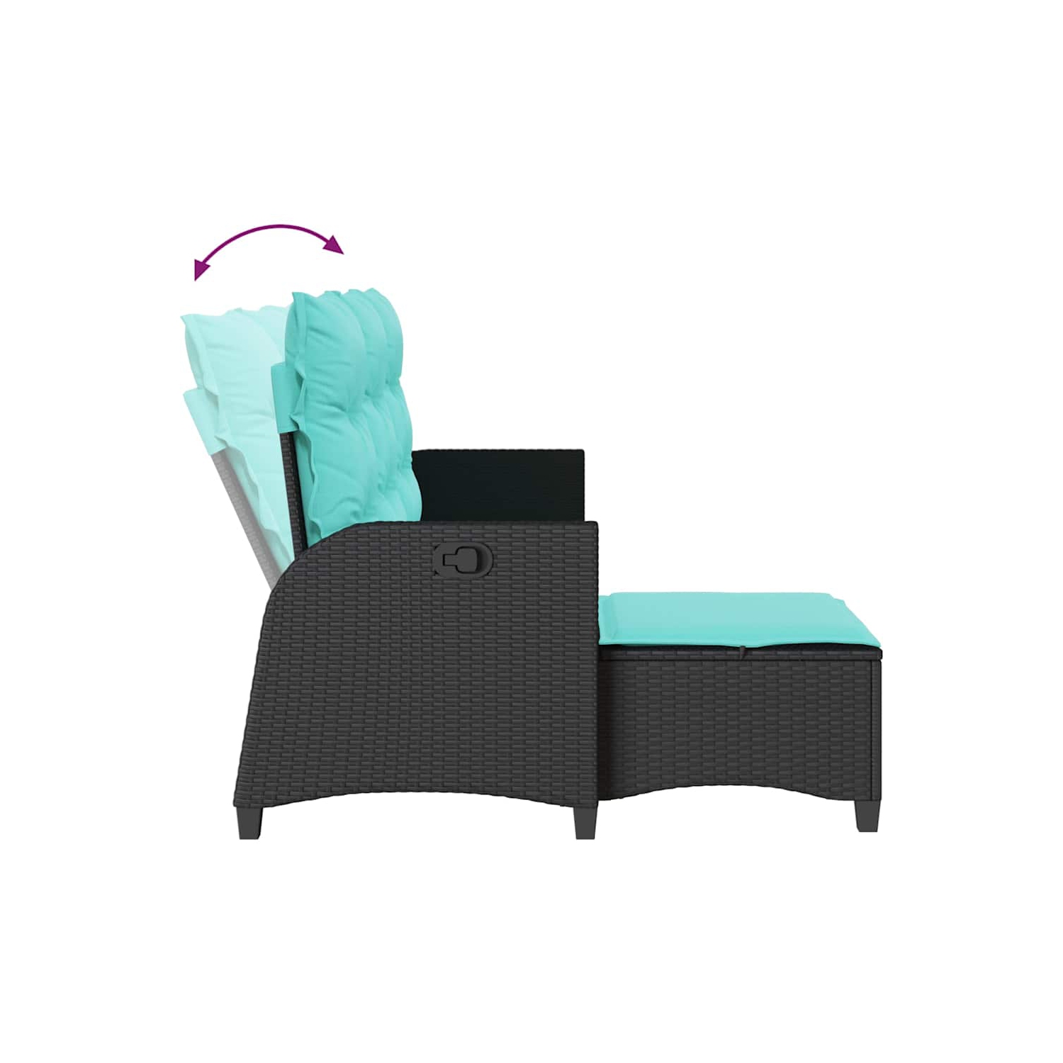 Ensemble de 3 pièces avec canapé de jardin et coussins en L en poly rotin noir VidaXL