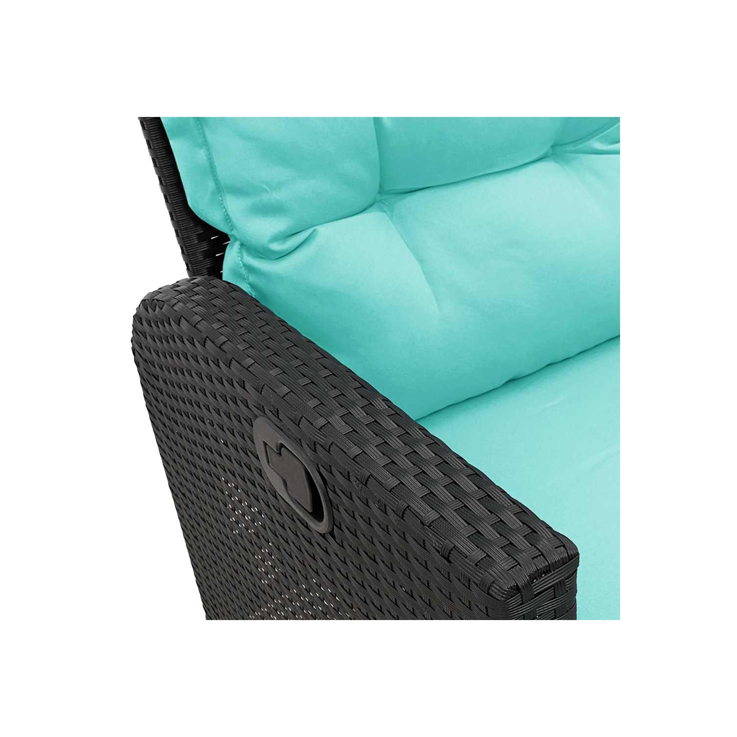 Ensemble de 3 pièces avec canapé de jardin et coussins en L en poly rotin noir VidaXL