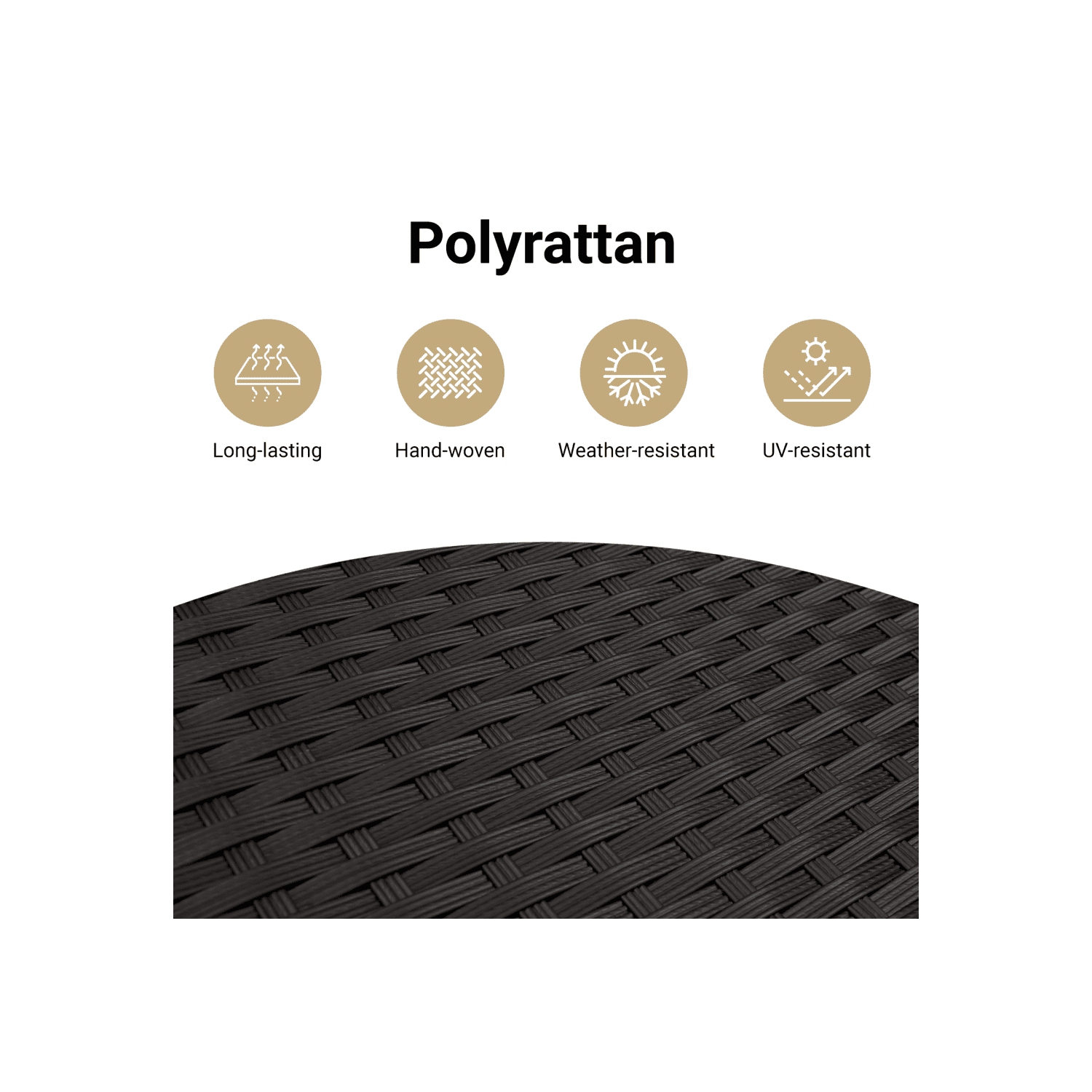 Ensemble de 10 pièces avec canapé de jardin et coussins en rotin de polyester noir VidaXL