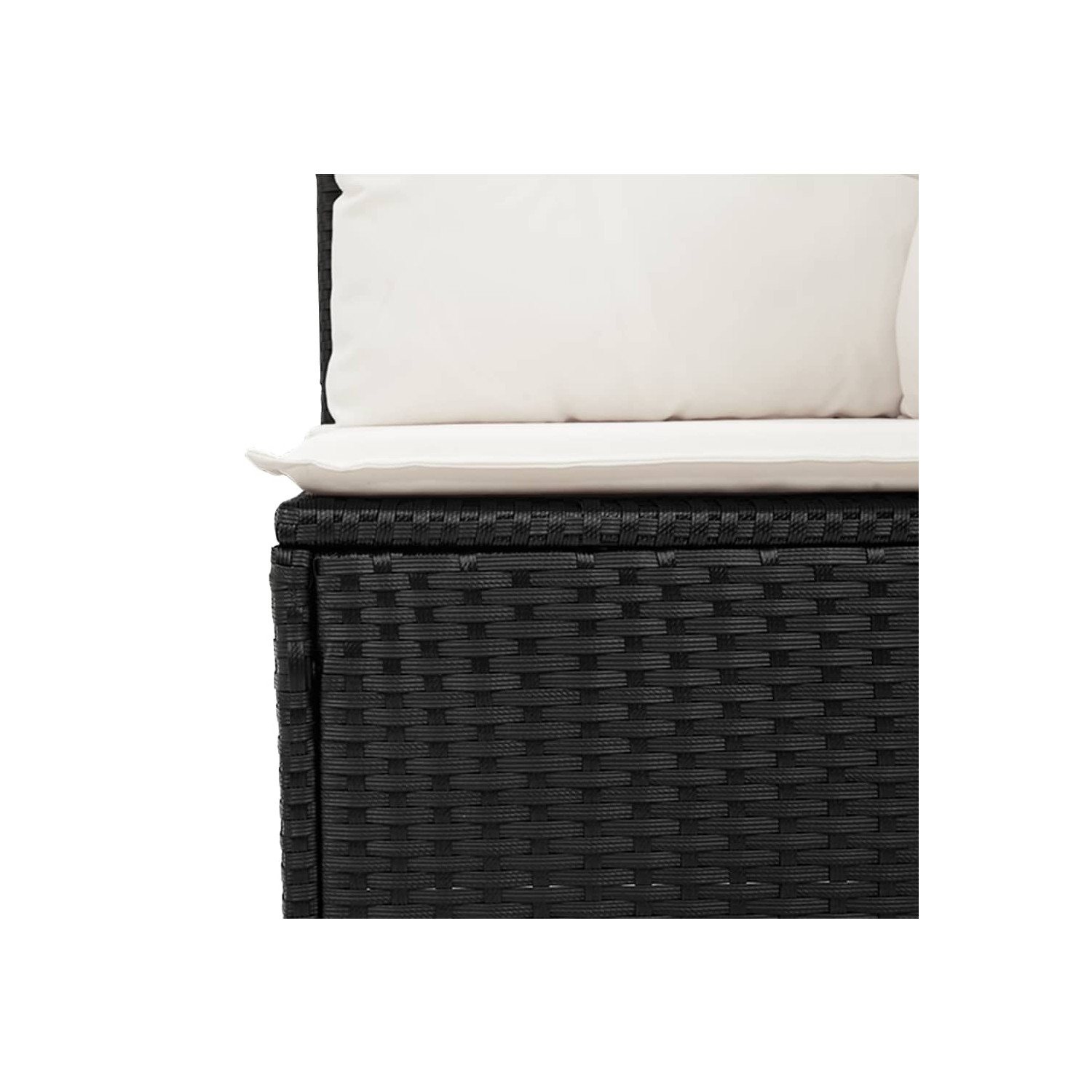 vidaXL 9 Piece Garden Sofa Set with Cushions Black Poly Rattan