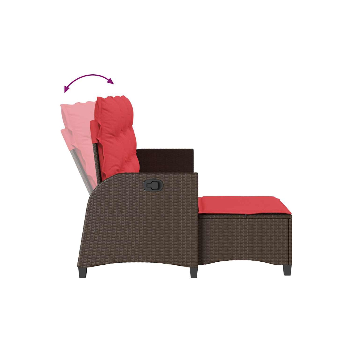 Ensemble de 3 pièces avec canapé de jardin et coussins en L brun et rotin de polyester vidaXL