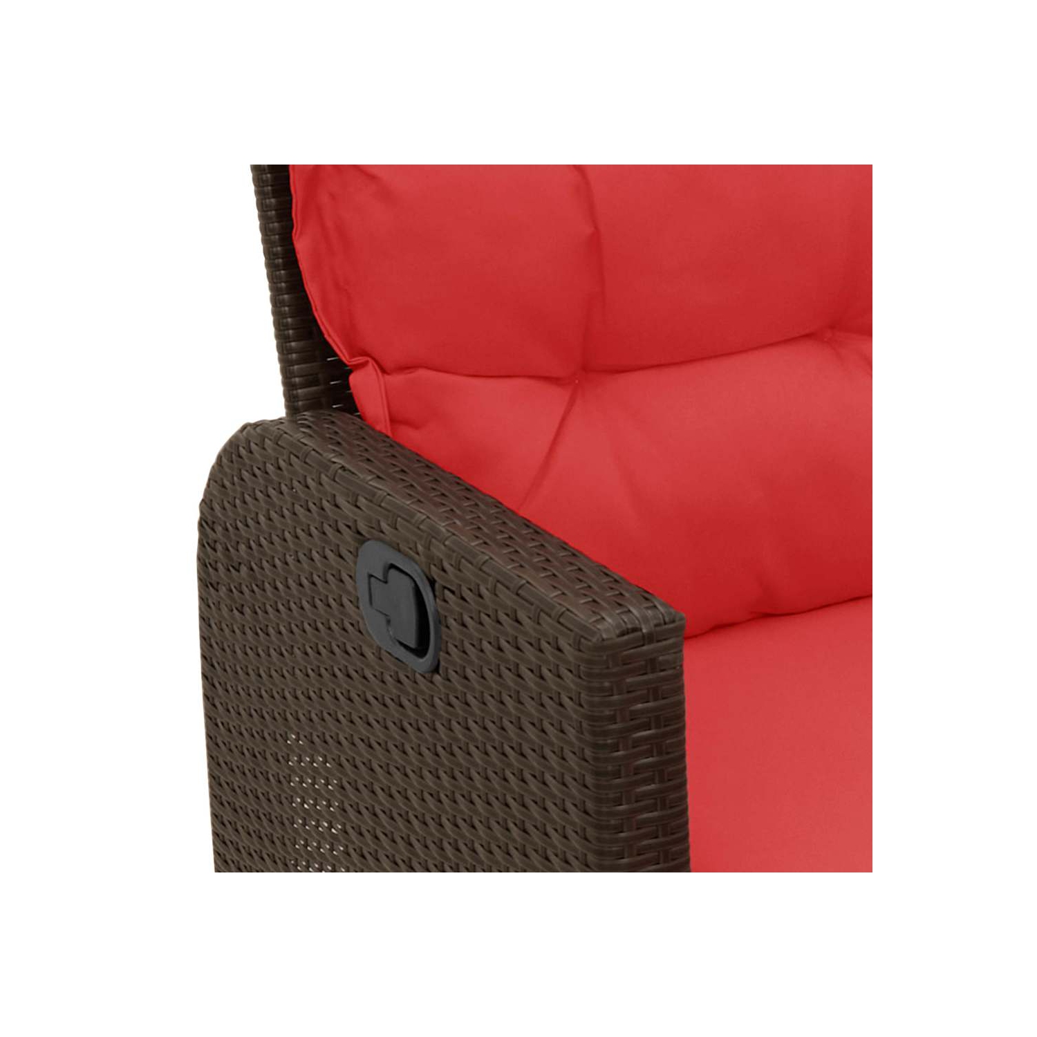 Ensemble de 3 pièces avec canapé de jardin et coussins en L brun et rotin de polyester vidaXL