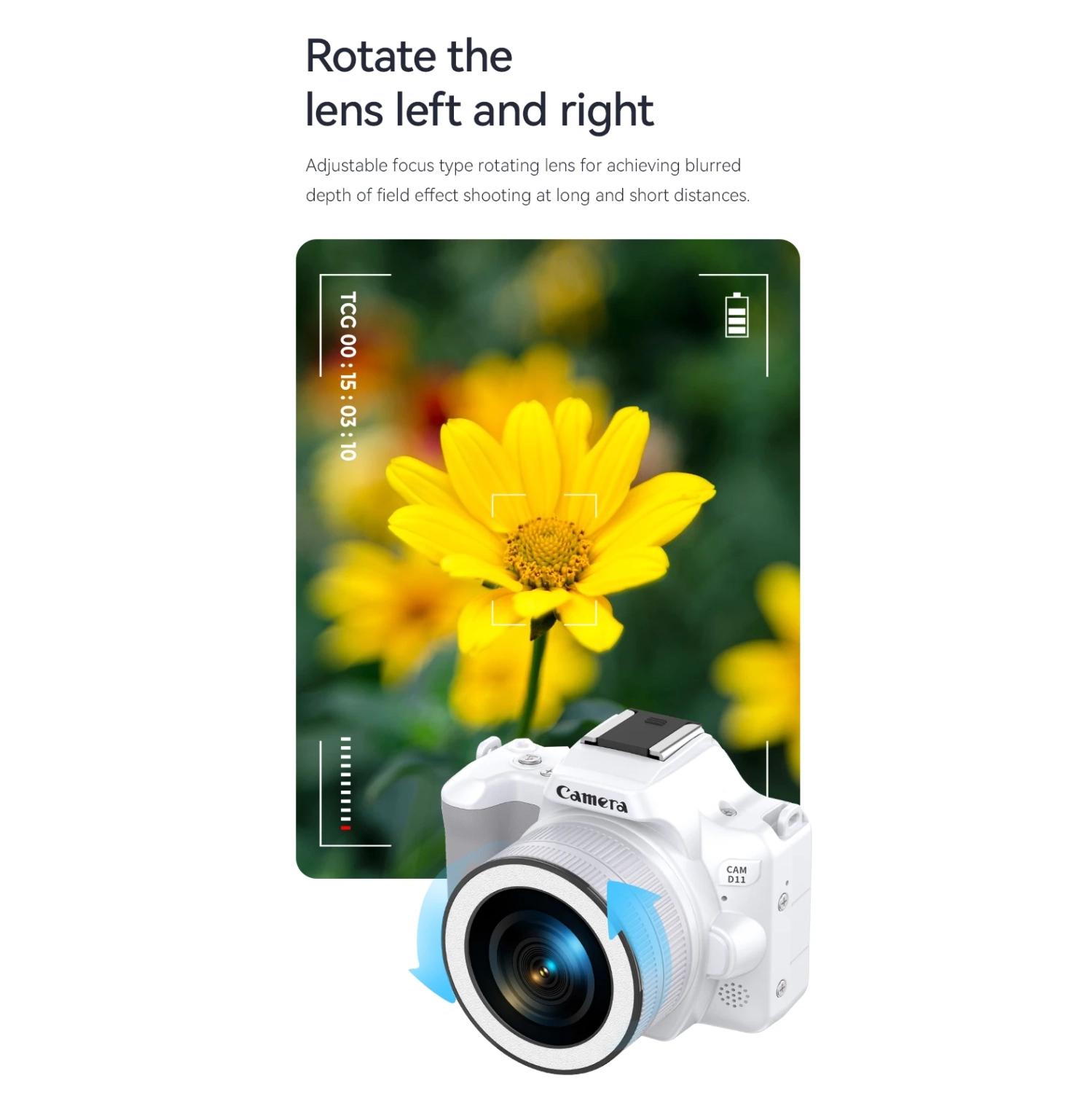 D11 HD 48MP Mini SLR Digital Camera Dual Camera Beauty Light Selfie Video Recording CCD Camera - D11 White Standard 32G Memory Card + Card Reader +
