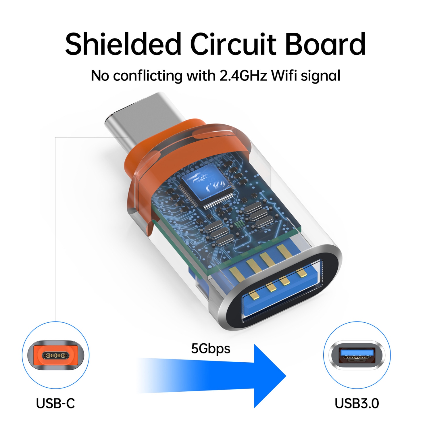 Adaptateur OTG Type vers USB femelle 3,0 adapté pour téléphone mobile Apple ordinateur de type de chargement rapide OTG3.0