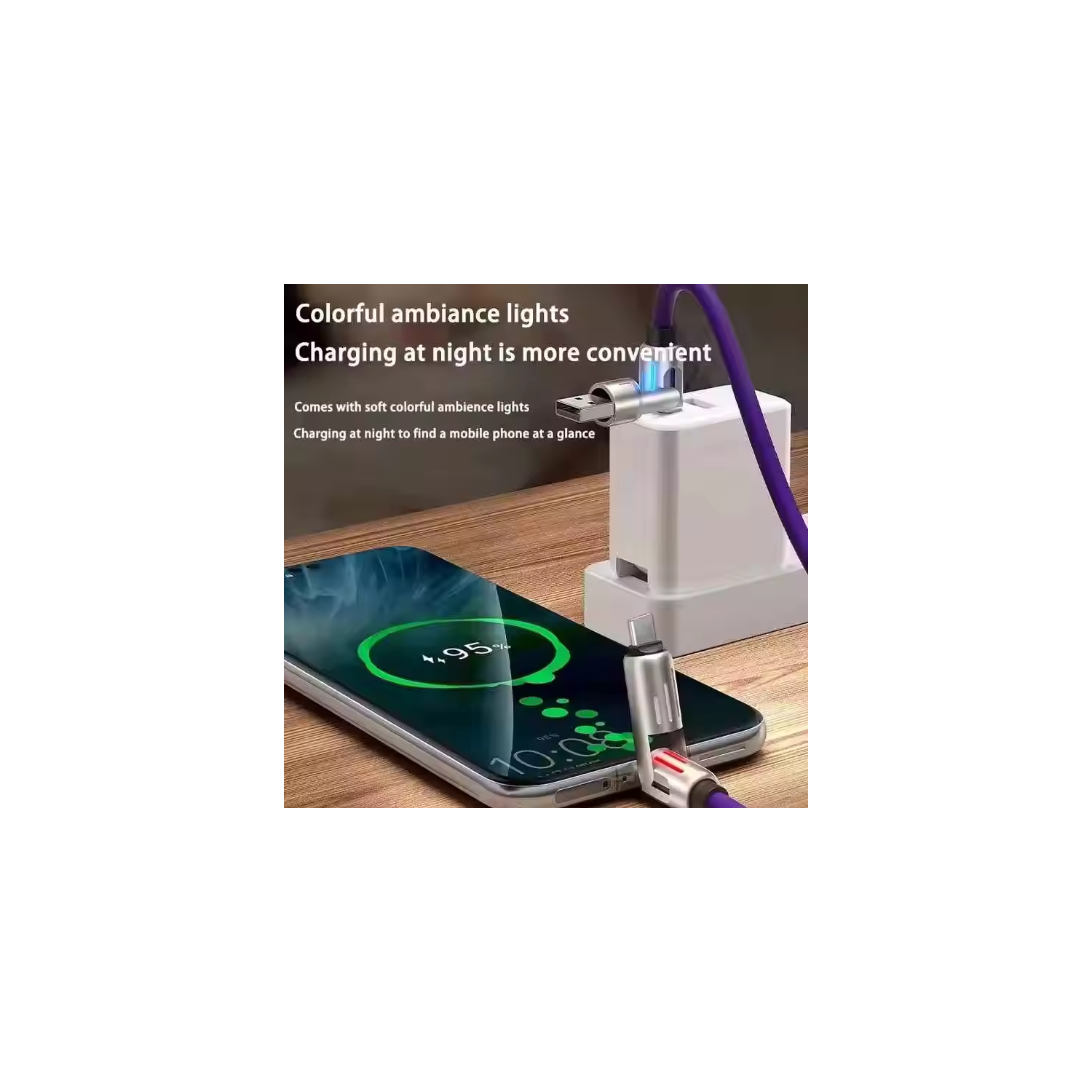 240w 4-en-1 LED léger super rapide câble de données adapté pour Apple 27w Huawei Android typec-gray 65 W-12 W super rapide recharge 2 mètres