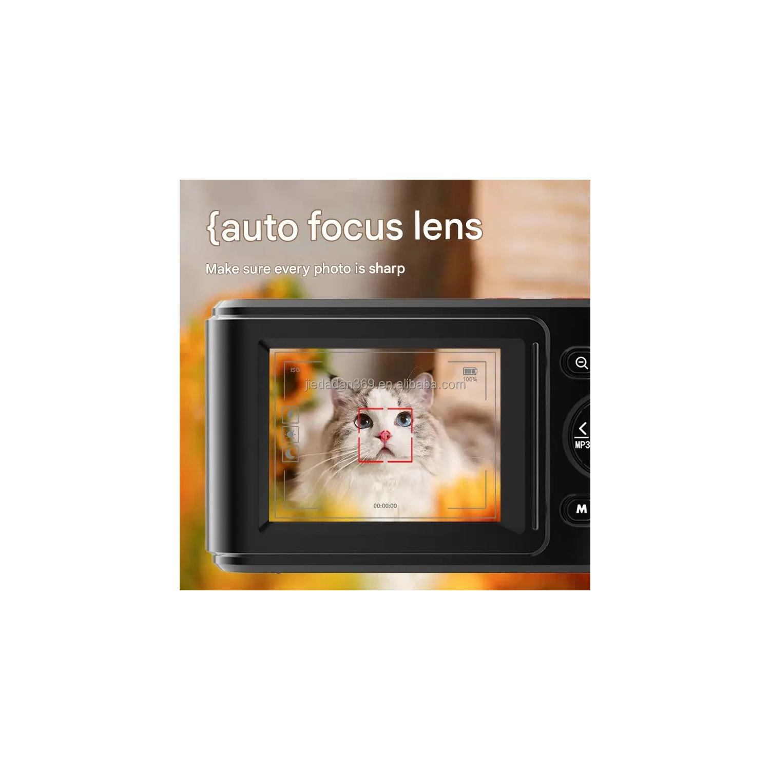 Dual-screen Selfie HD pixel camera, 72-megapixel HD digital camera, 2.4-inch front camera, 1.5-inch rear camera, dual-screen student MP3 player,