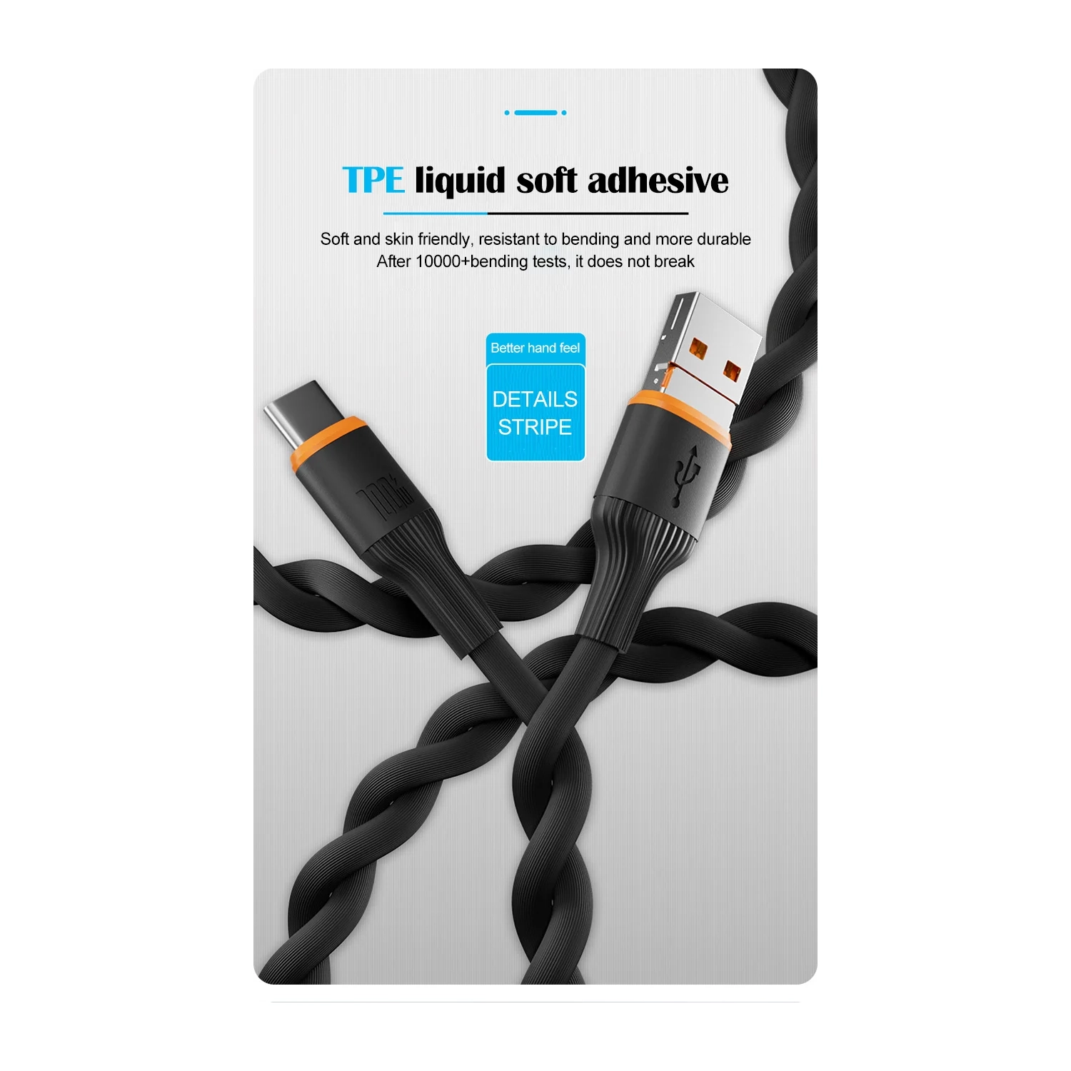 Applicable to type-c two-in-one flip fast charging 65W super fast charging cable PD20W flash charging data cable-type-c+USB flip cable fast charging