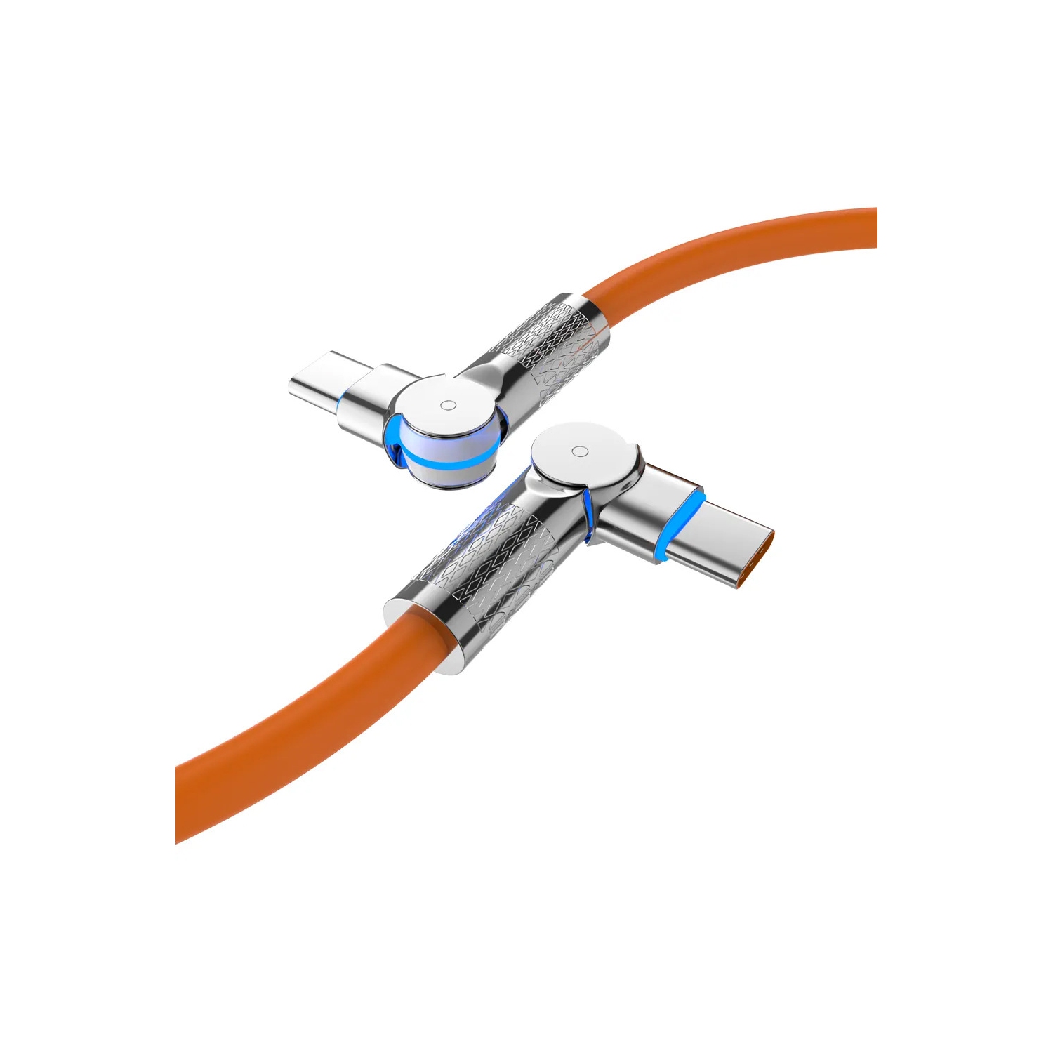 Double elbow typec super fast charging 180 degree rotating data cable charging cable hand-2m [double rotating typec head] 60W