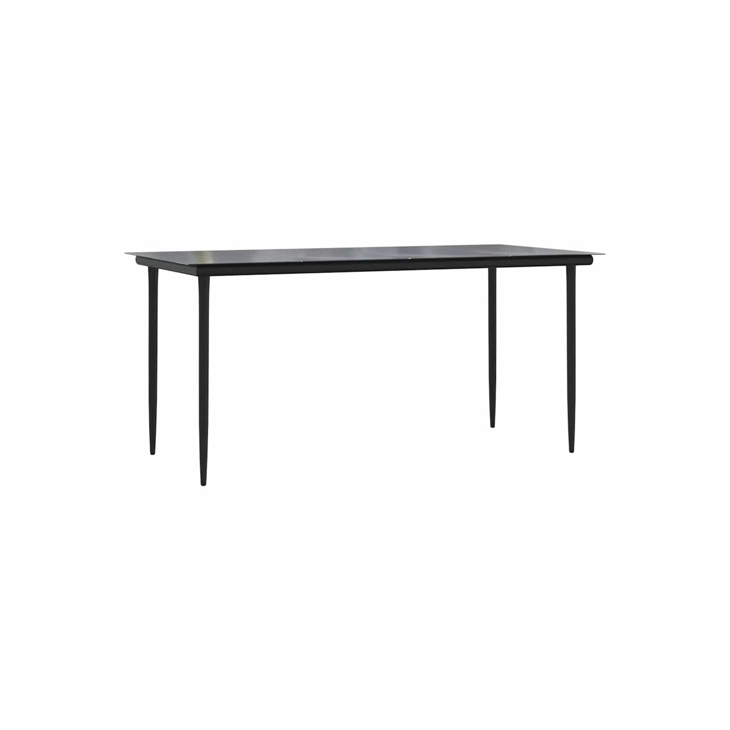 Ensemble de salle à manger 7 pièces vidaXL avec coussins en verre de rotin et polyester noir