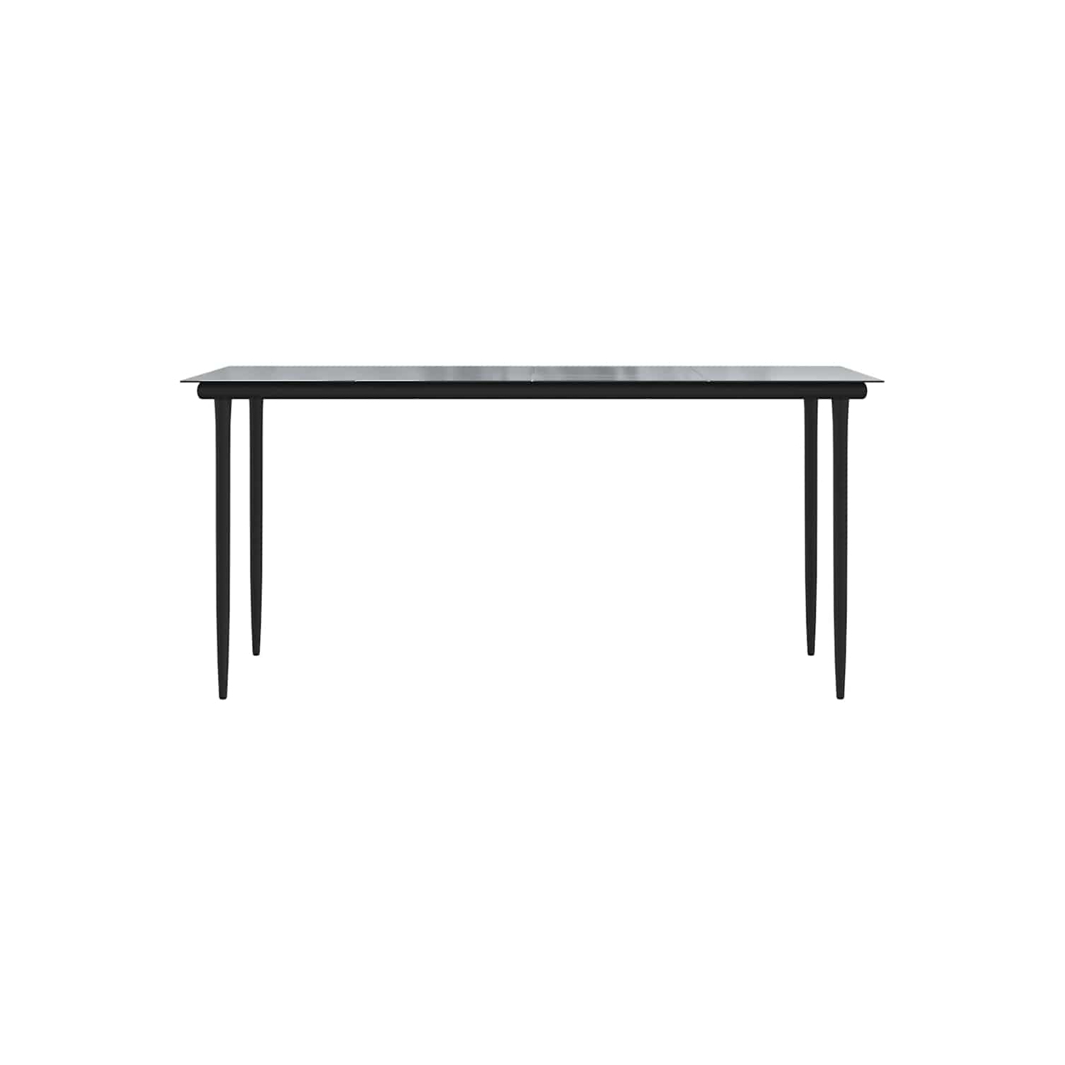 Ensemble de salle à manger 7 pièces vidaXL avec coussins en verre de rotin et polyester noir