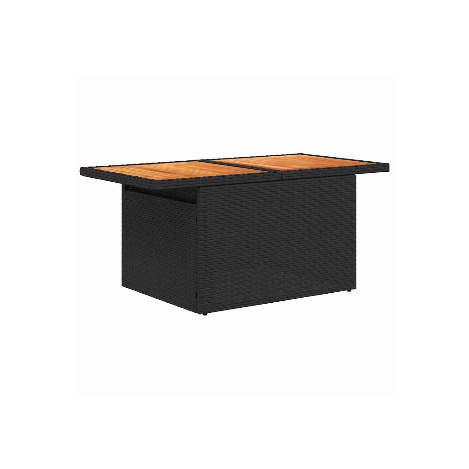 Ensemble de 7 pièces avec divan de jardin et coussins en poly/rotin/acacia noir VidaXL