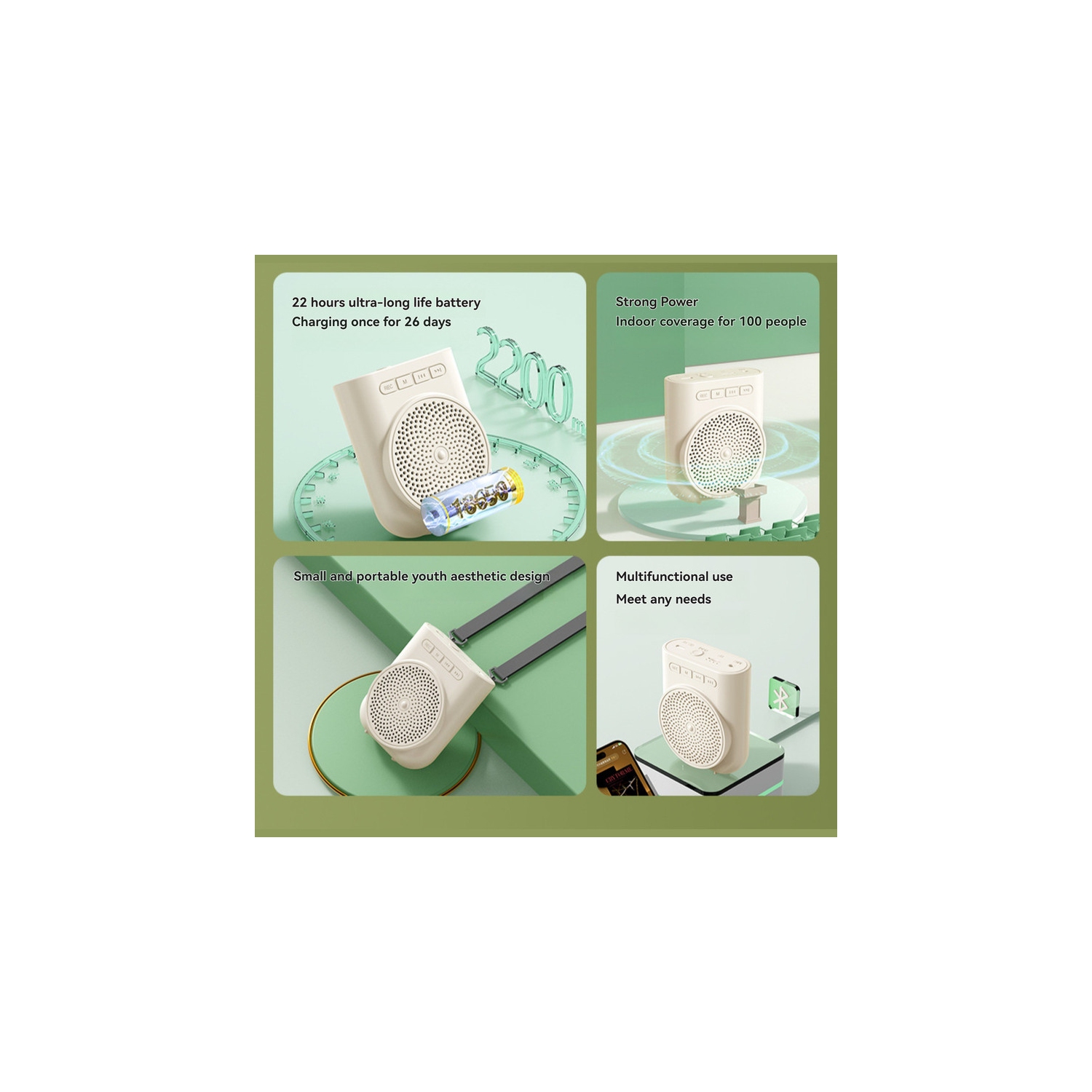 Little Bee Amplifier Speaker Multi-function Amplifier Headband Microphone Teacher Class Microphone - Pink [Wired Version]