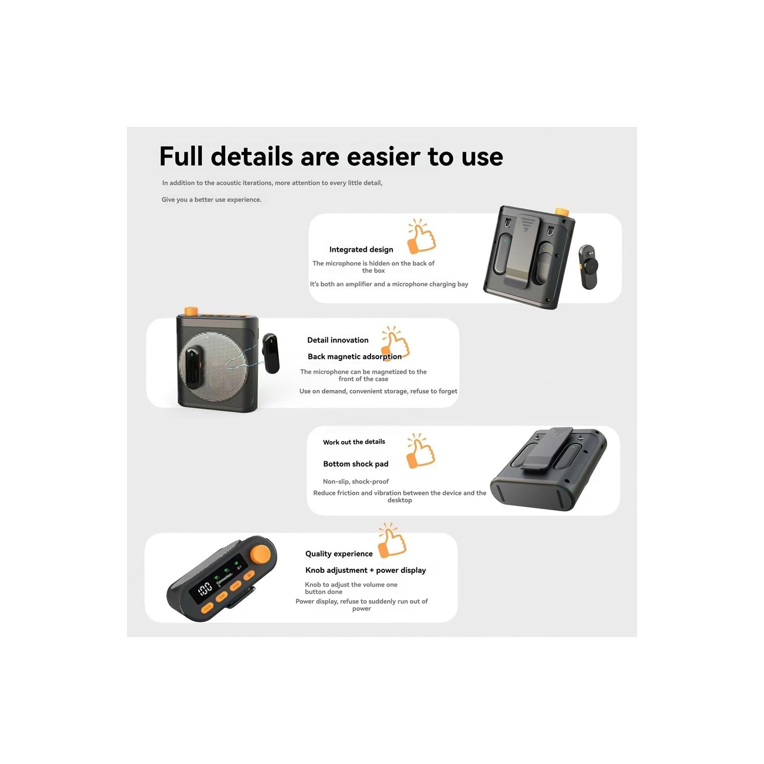 Wireless Lavalier Microphone, Portable Speech Amplifier with 2 Microphones and Rechargeable Speaker for Classrooms, Meetings and Lectures