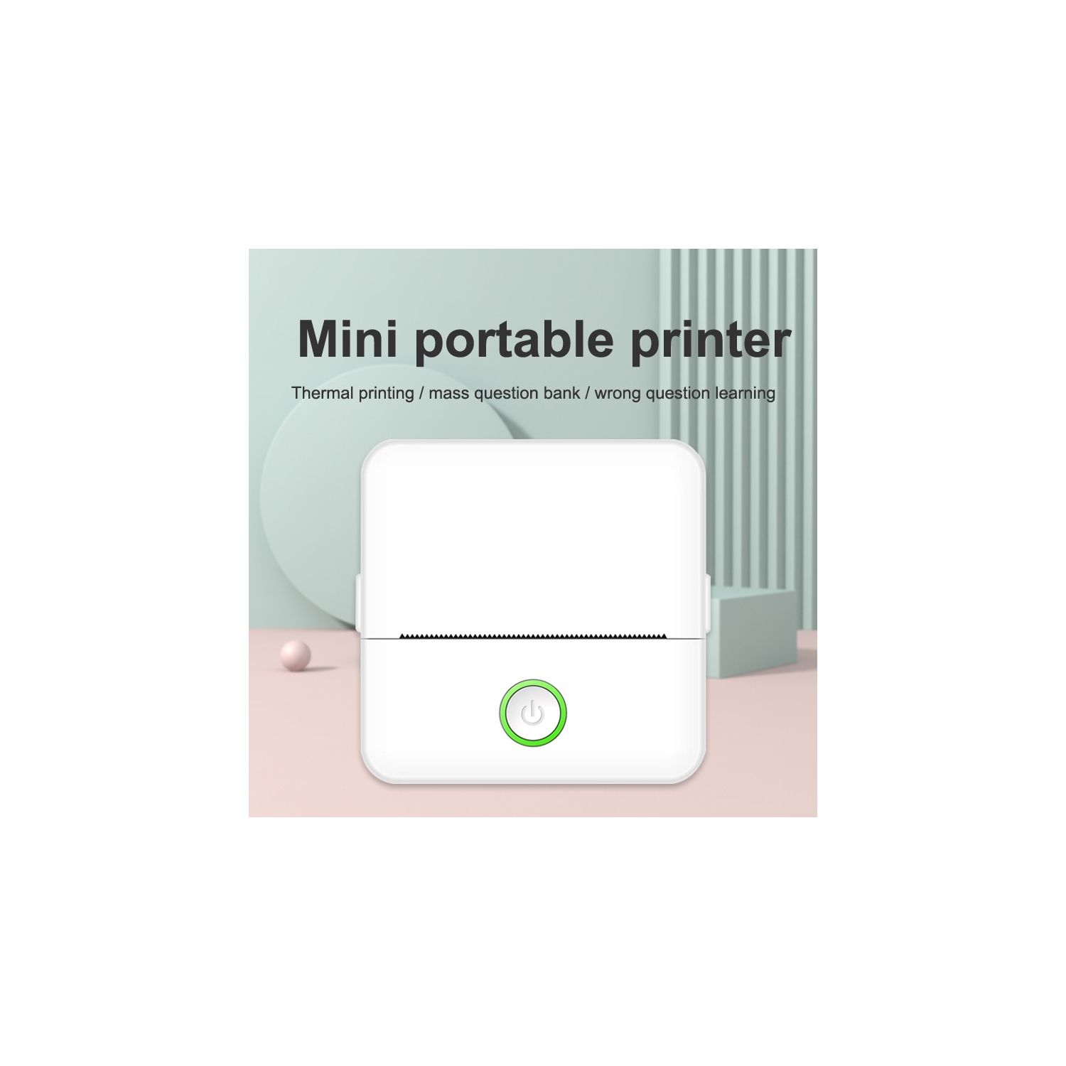 Printer | Instant Sticker Printer | Inkless Portable Printer | Wireless Photo Printer | Pocket Printer | Sticky Note Printer - White