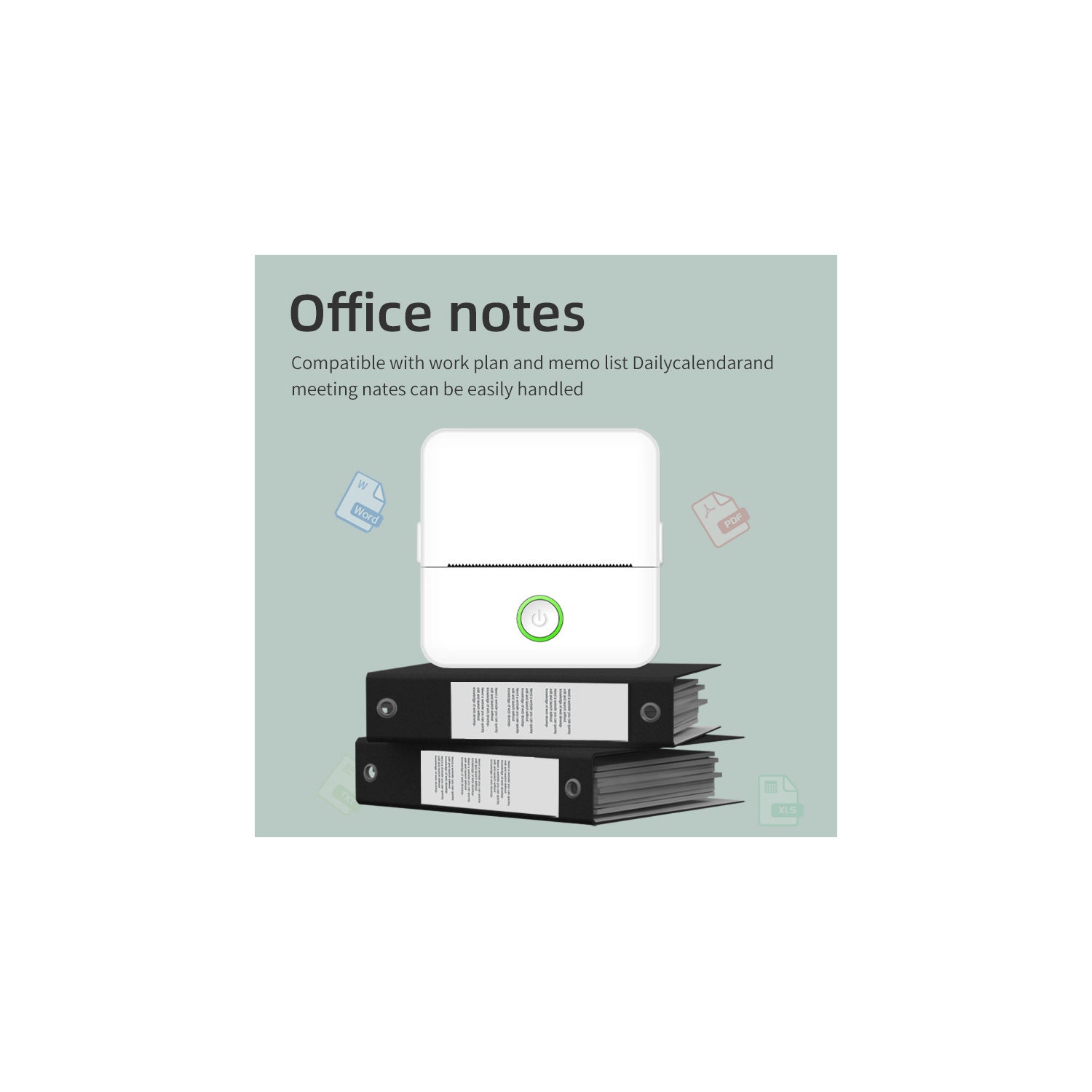 Printer | Instant Sticker Printer | Inkless Portable Printer | Wireless Photo Printer | Pocket Printer | Sticky Note Printer - White + 5 Rolls of