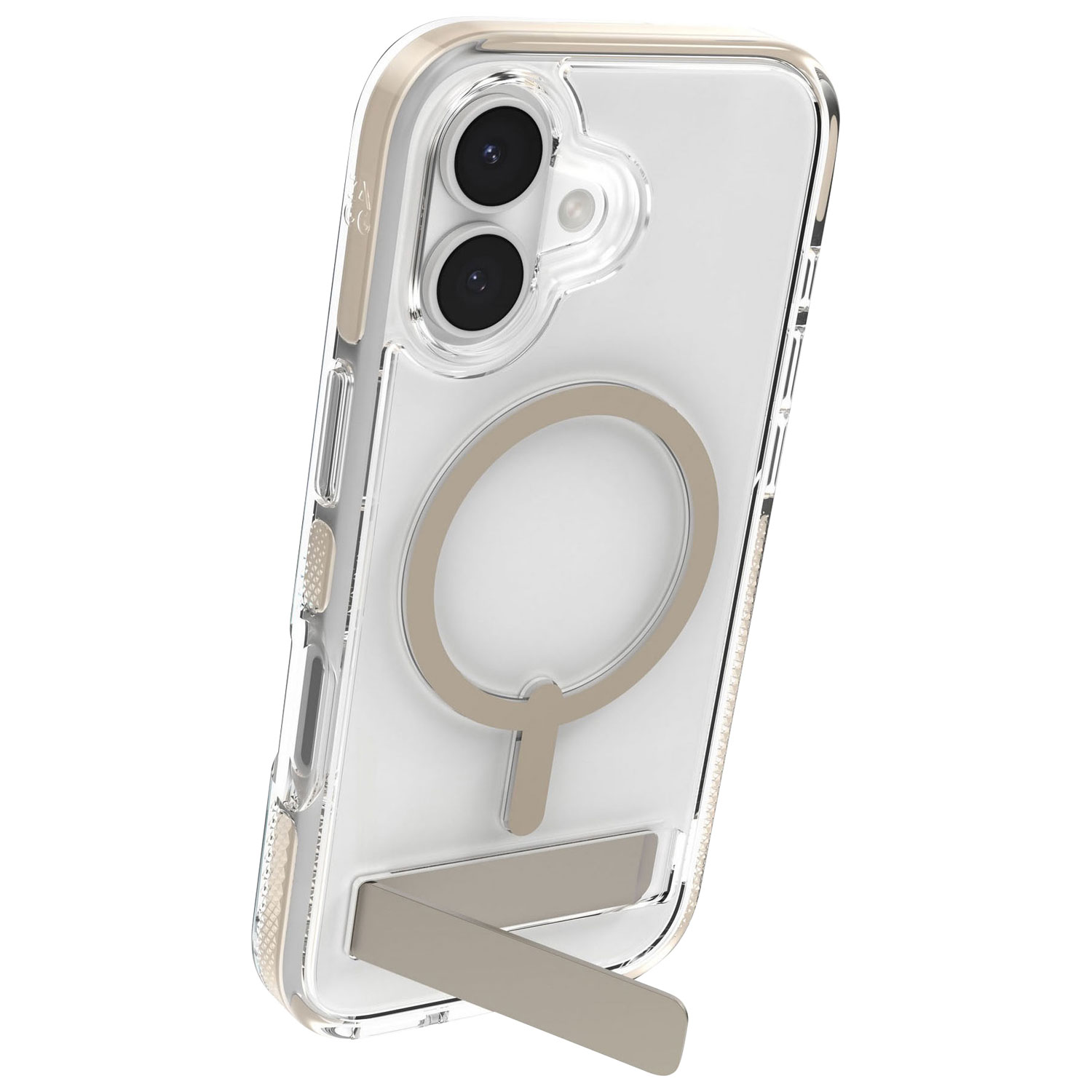 ZAGG Santa Cruz Snap Fitted Hard Shell Case with MagSafe & Kickstand for iPhone 17 - Titanium