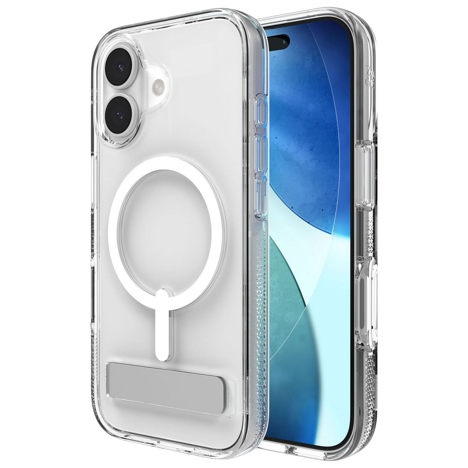 Étui rigide ajusté Crystal Palace Snap de ZAGG avec béquille pour iPhone 17 - Transparent