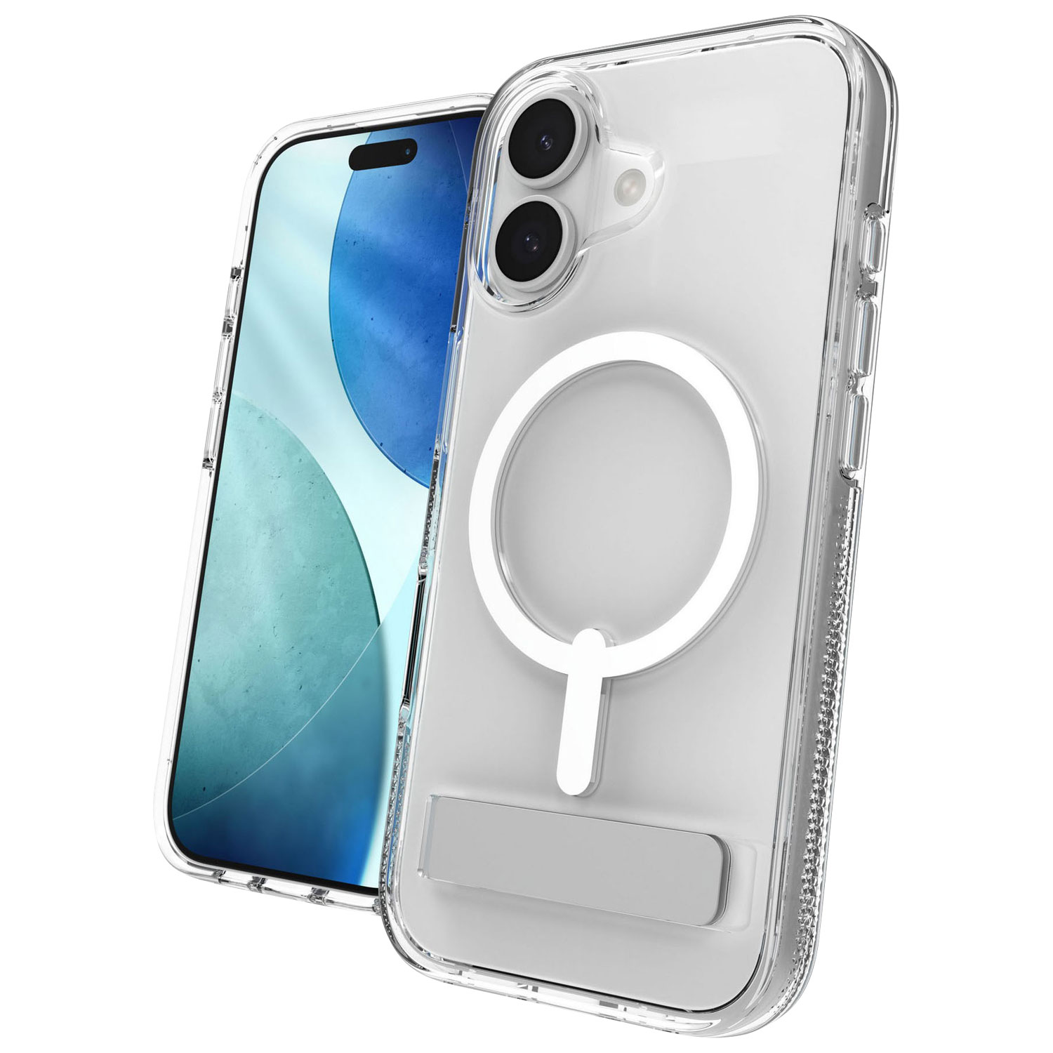 Étui rigide ajusté Crystal Palace Snap de ZAGG avec béquille pour iPhone 17 - Transparent