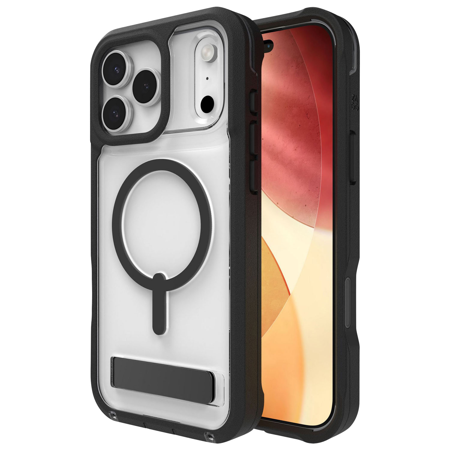 Étui rigide ajusté Rainier Snap de ZAGG avec béquille pour iPhone 17 Pro Max - Noir