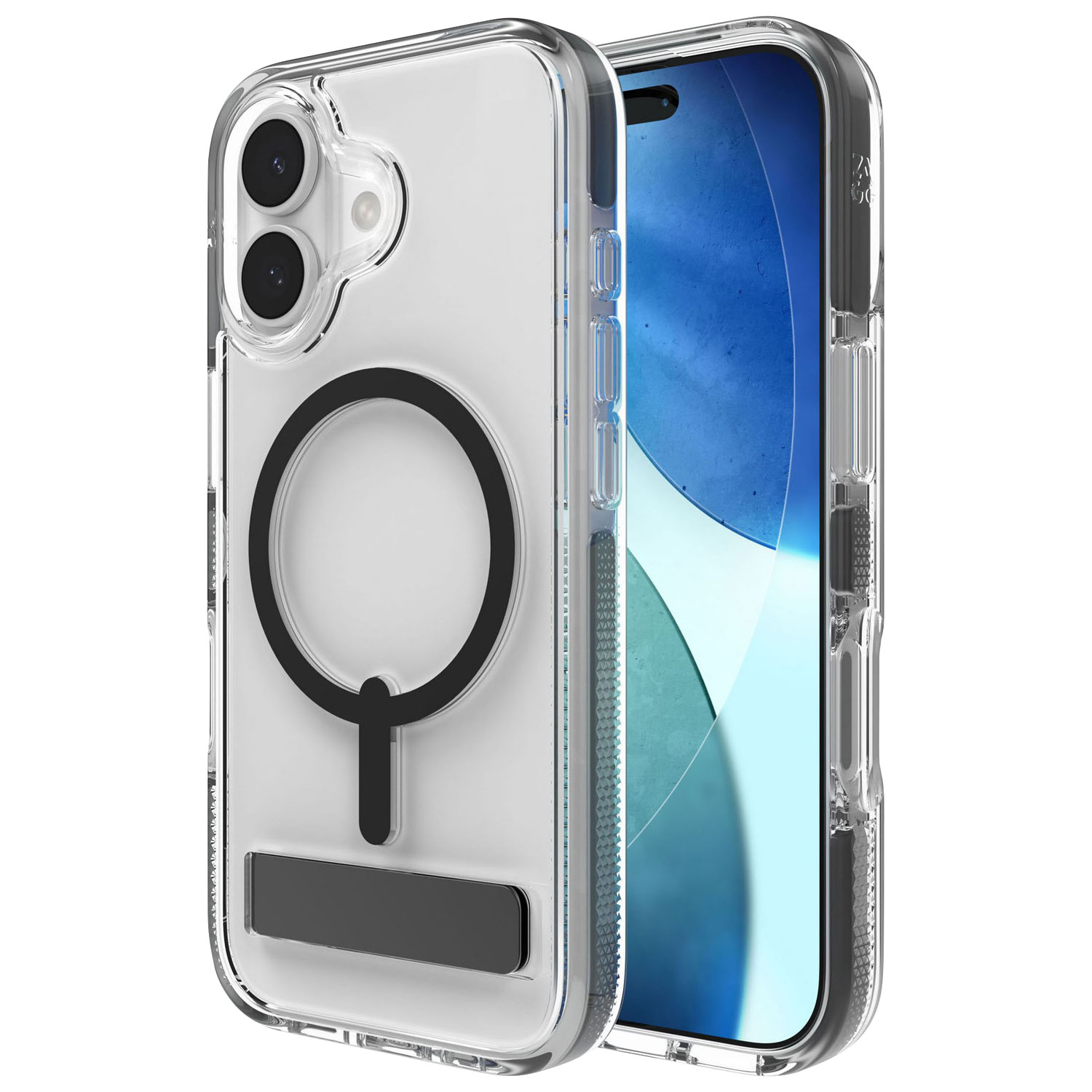 Étui rigide ajusté Santa Cruz Snap de ZAGG avec MagSafe et béquille pour iPhone 17 - Noir