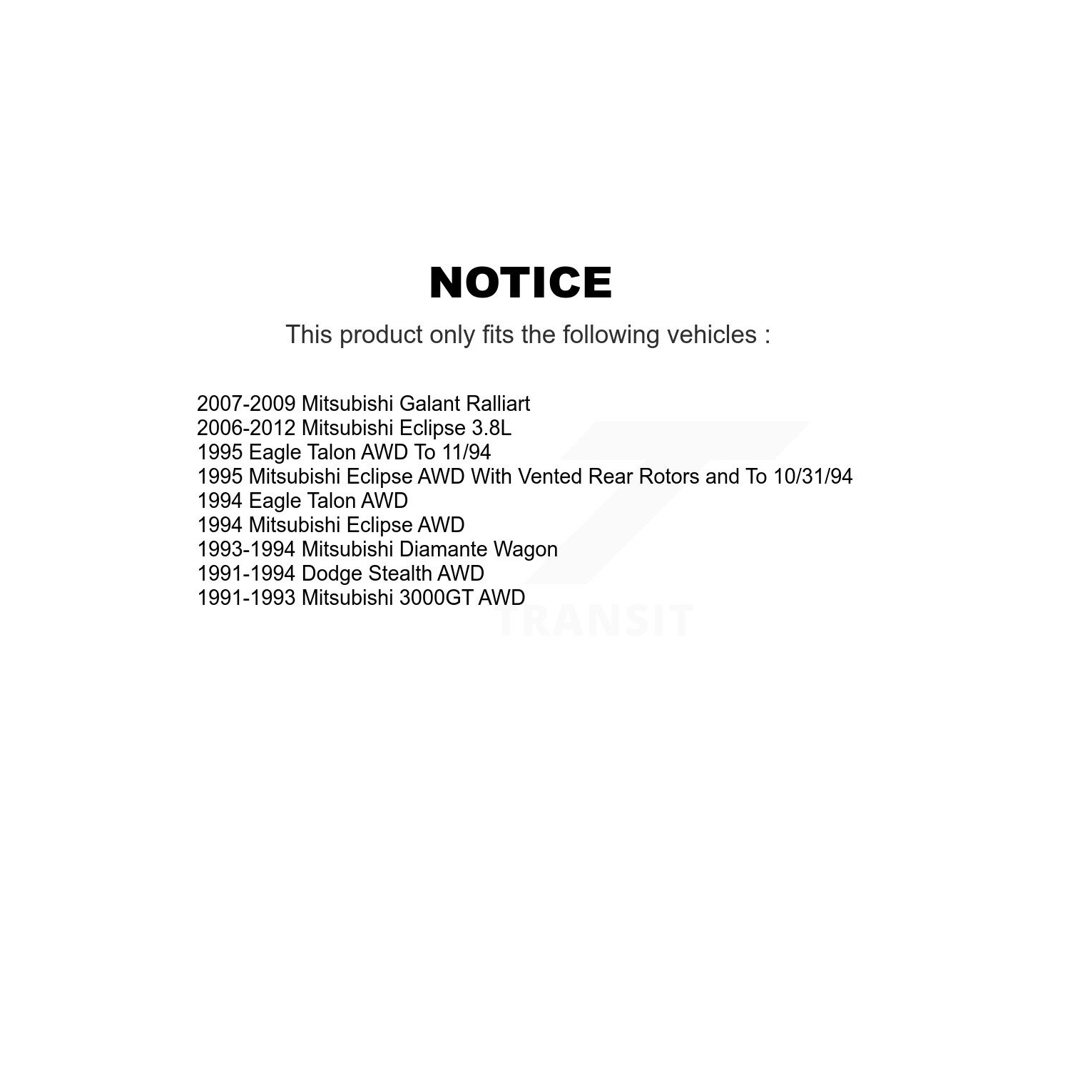 Plaquettes de frein arrière en céramique TEC-532 pour Mitsubishi Eclipse Galant Dodge Stealth Eagle Talon 3000GT