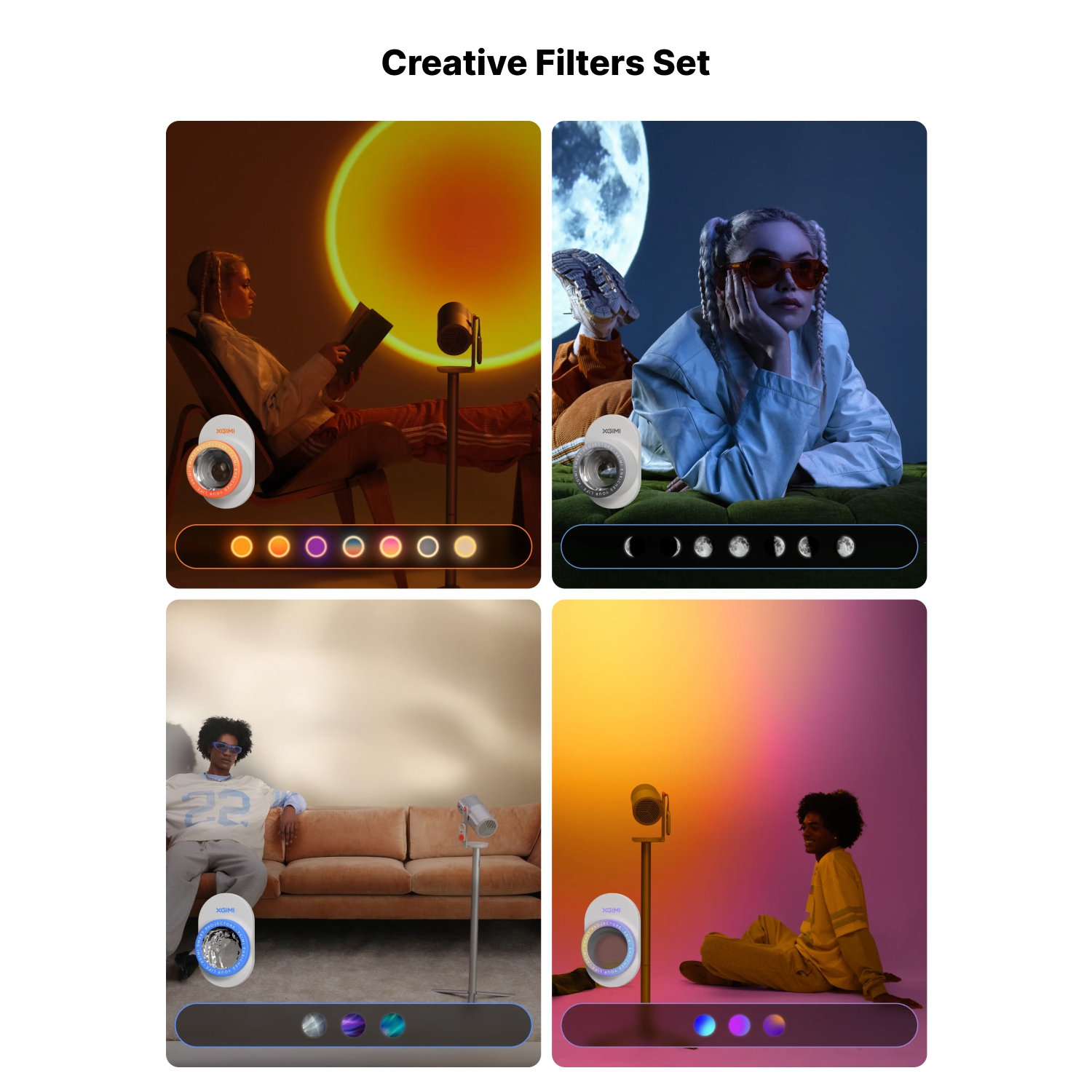 XGIMI MoGo 4 Projecteur laser – triple laser, Google TV, compatible Netflix, 1080p, prise en charge 4K, Wi-Fi/BT, batterie 5 h, haut-parleur – avec