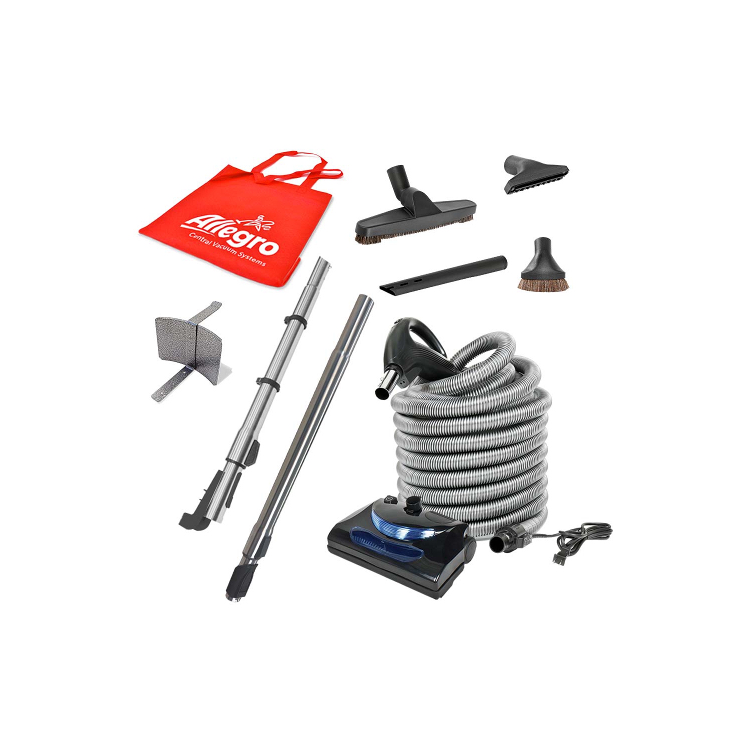 Le puissant système d'aspirateur central ALLEGRO 628 AW – Trousse d'accessoires électriques de luxe 30 pi, fabriquée au Canada