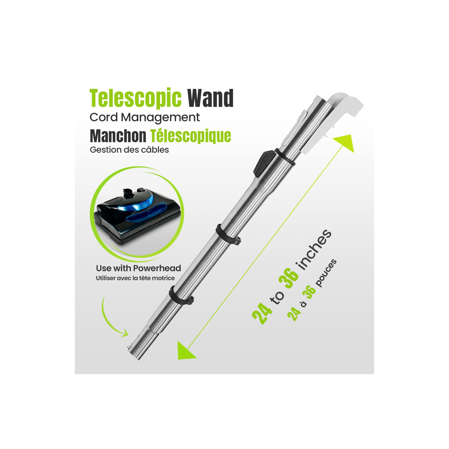 Le puissant système d'aspirateur central ALLEGRO 628 AW – Trousse d'accessoires électriques de luxe 30 pi, fabriquée au Canada