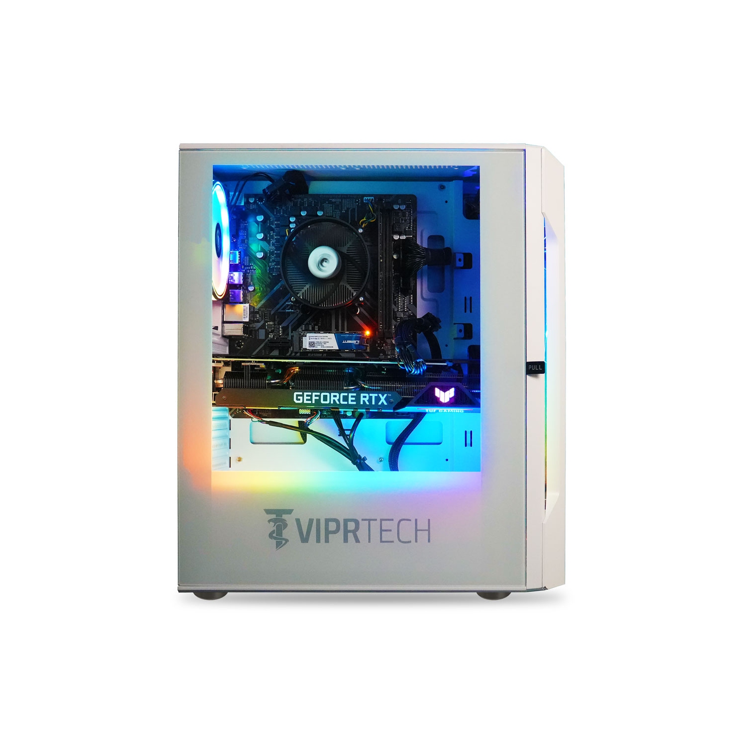 ViprTech Rebel 5.0 Gaming PC - AMD Ryzen 7, NVIDIA RTX 5060 Ti 8GB, 16GB DDR4 RAM, 1TB SSD, VR-Ready, Streaming, RGB, Win 11, Desktop Computer, White