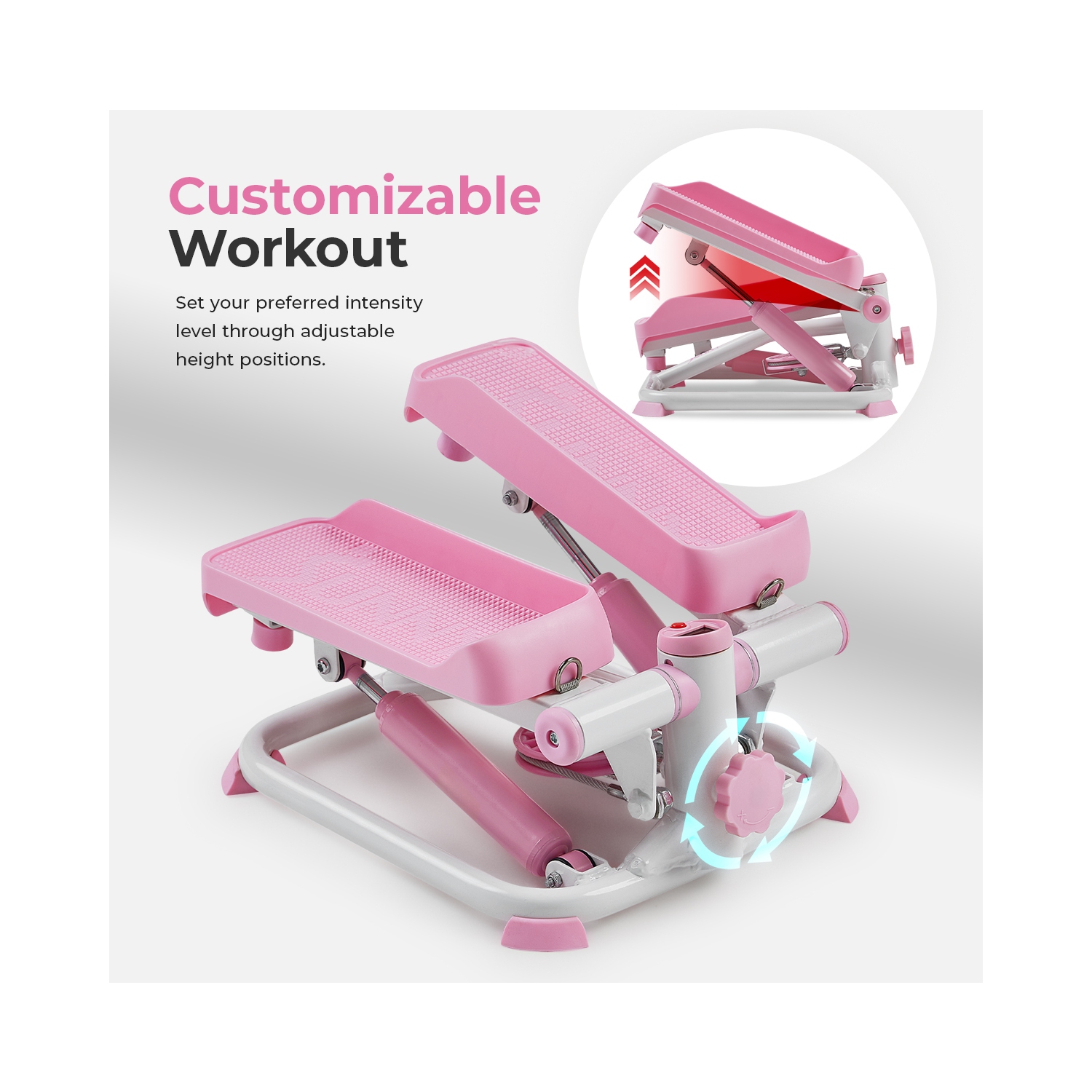 Simulateur d'escalier intelligent rose Total Body de Sunny Health & Fitness - P2000 SMART