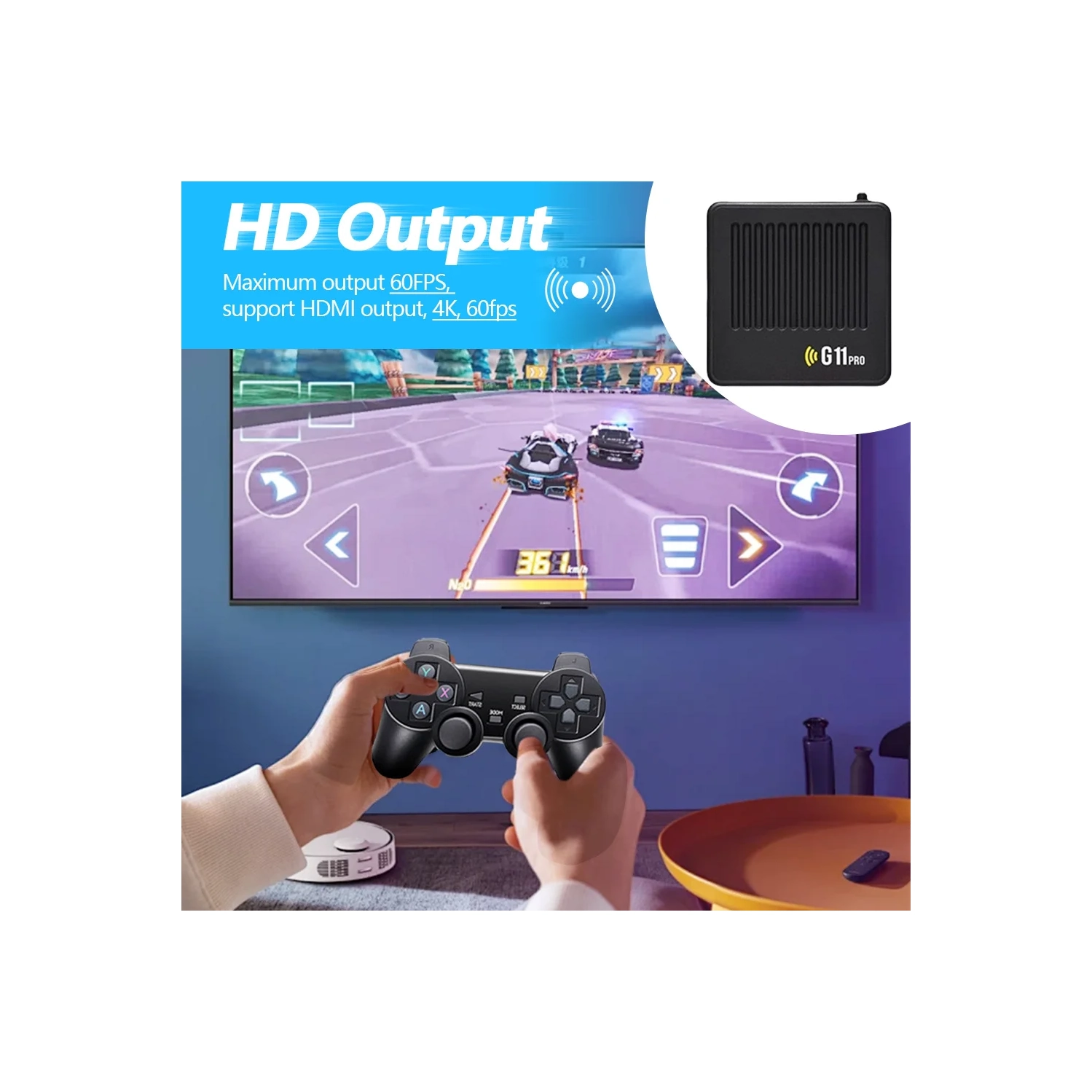 Boîte de jeu Retro Wave, 30000 jeux rétro, jeux vidéo prêts à l'emploi avec 2 manettes sans fil Dual Controller Lecteur de jeu portatif