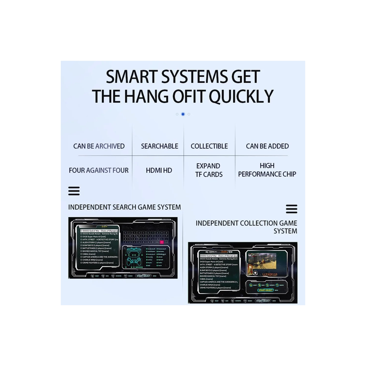 Boîte de jeu Retro Wave, 30000 jeux rétro, jeux vidéo prêts à l'emploi avec 2 manettes sans fil Dual Controller Lecteur de jeu portatif